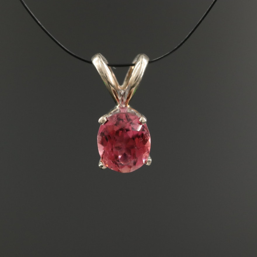 14K Pink Tourmaline Pendant