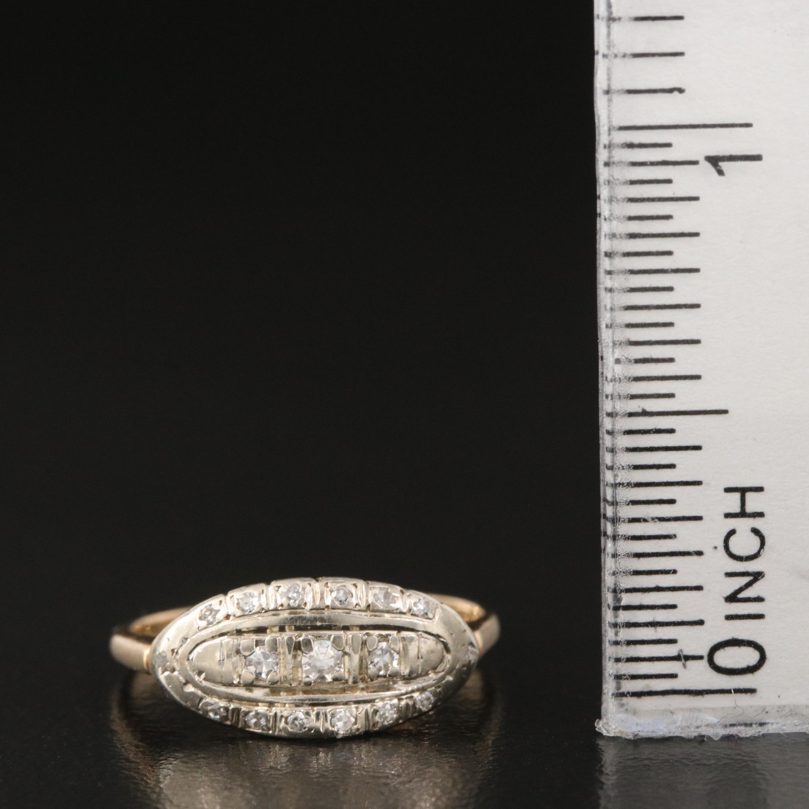 1930s Danish Richard Oxholm Rasch 14K Illusion Set Diamond Ring