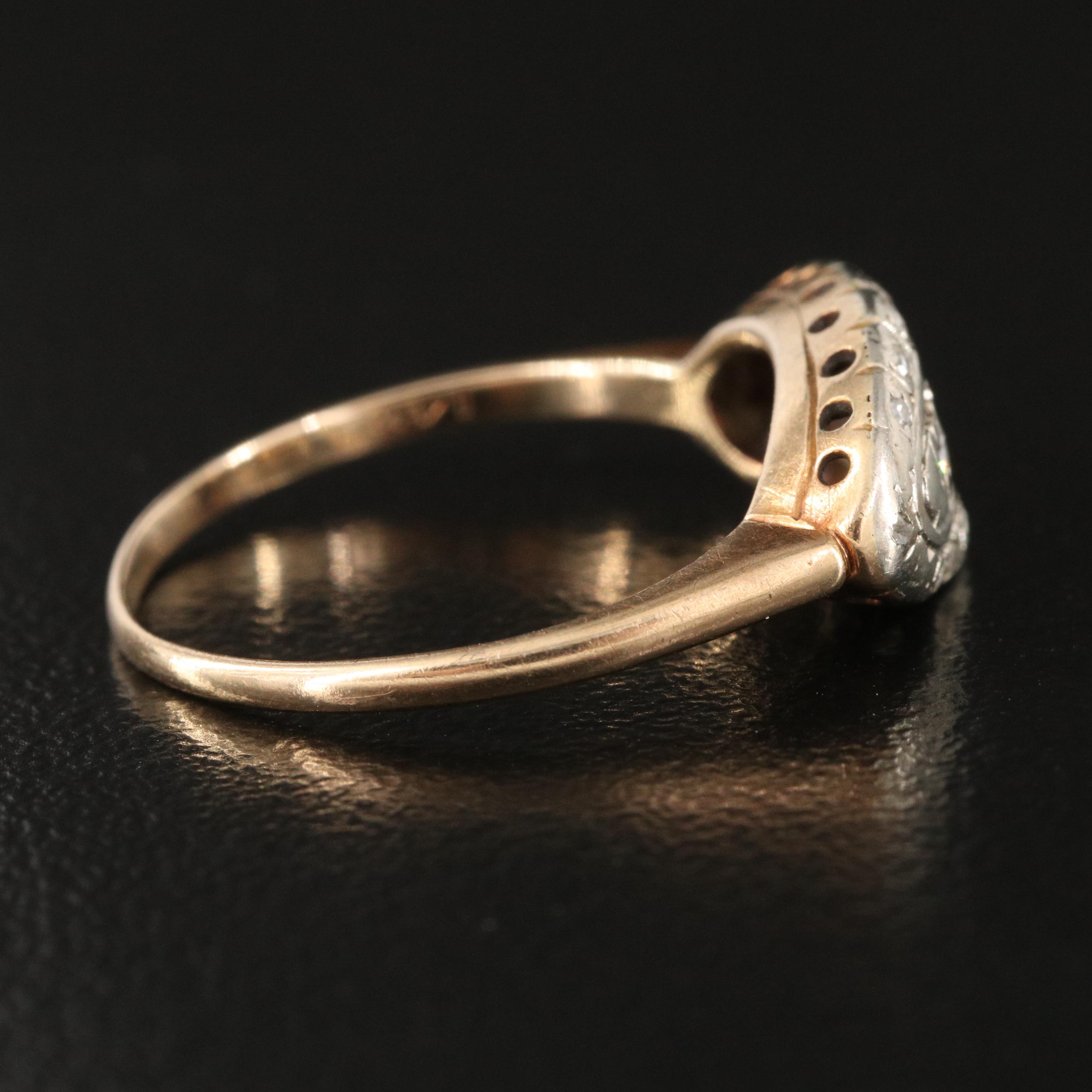 1930s Danish Richard Oxholm Rasch 14K Illusion Set Diamond Ring
