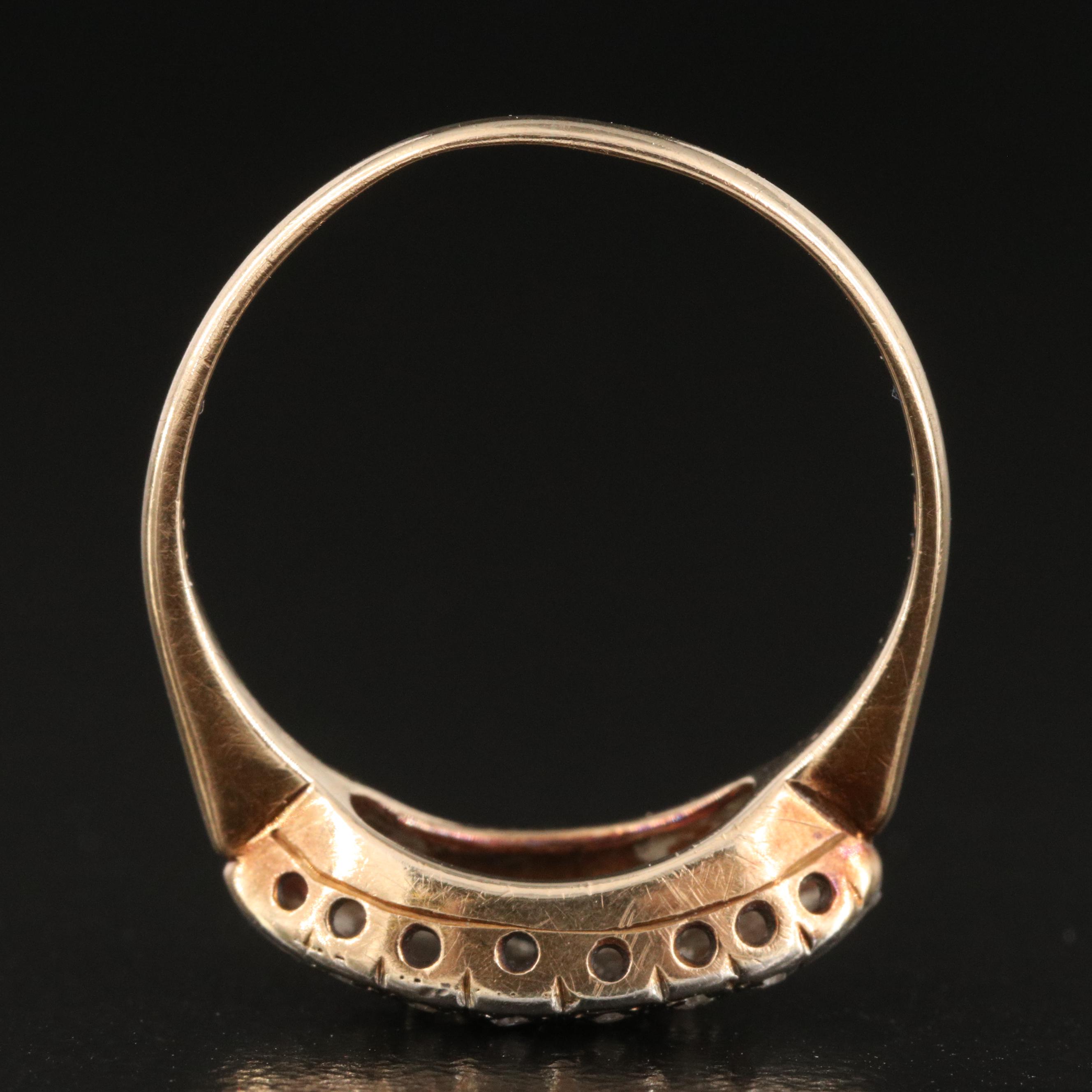 1930s Danish Richard Oxholm Rasch 14K Illusion Set Diamond Ring