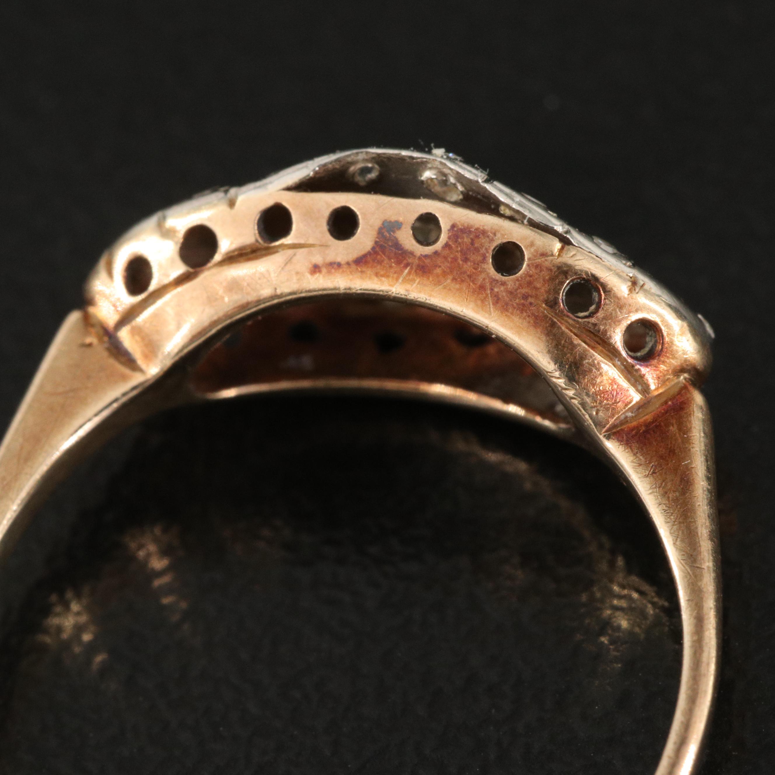 1930s Danish Richard Oxholm Rasch 14K Illusion Set Diamond Ring