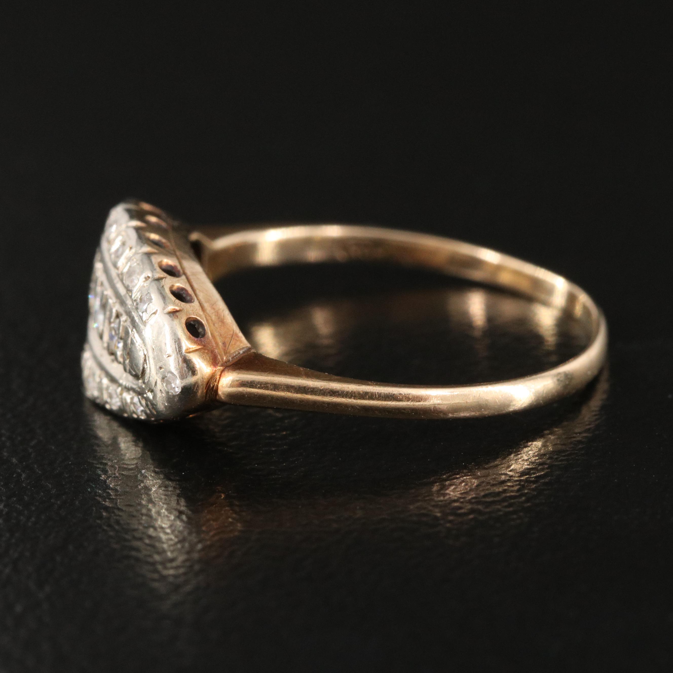 1930s Danish Richard Oxholm Rasch 14K Illusion Set Diamond Ring