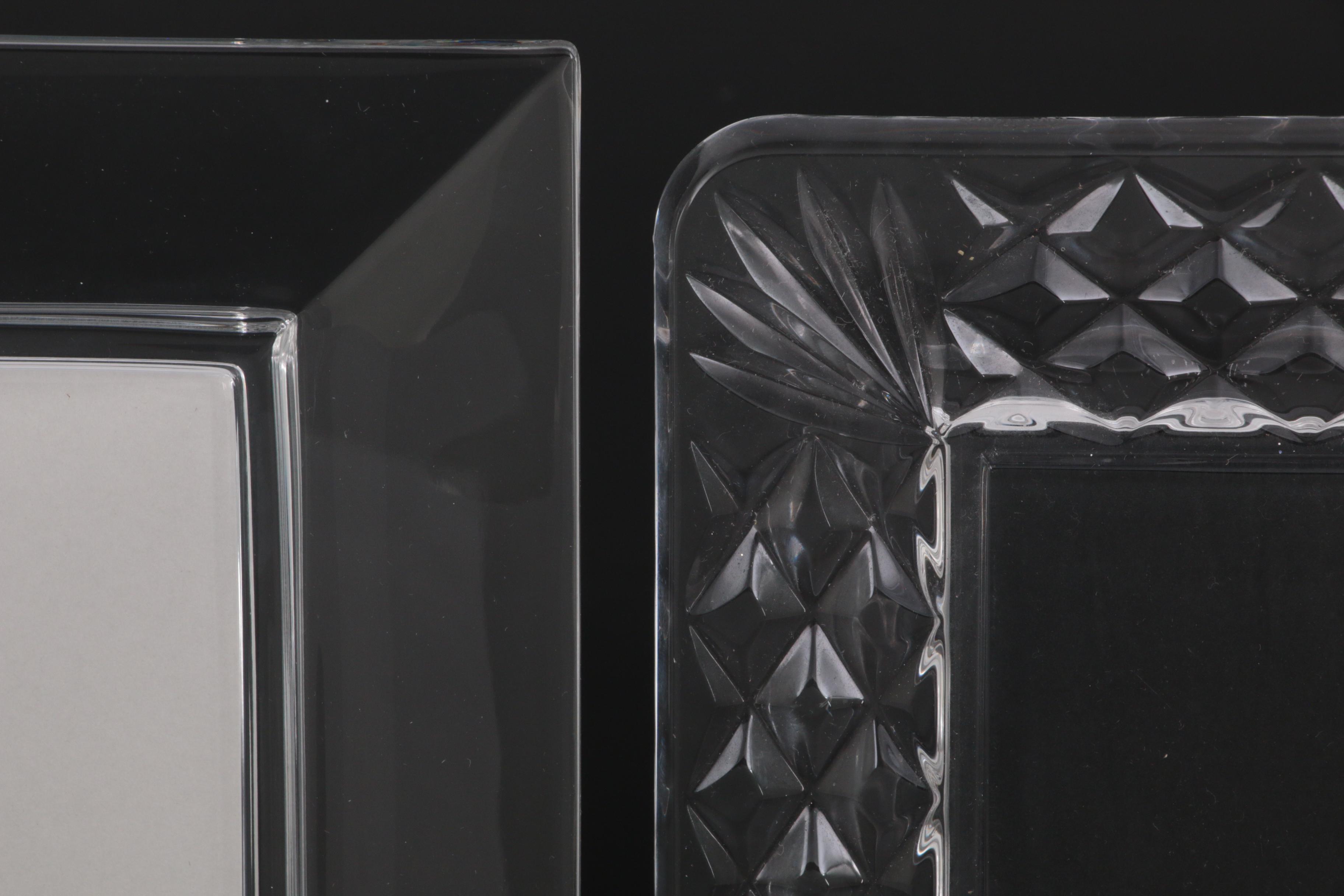 Waterford Crystal "Lismore" Picture Frame with Oneida "Quadro" Crystal Frame