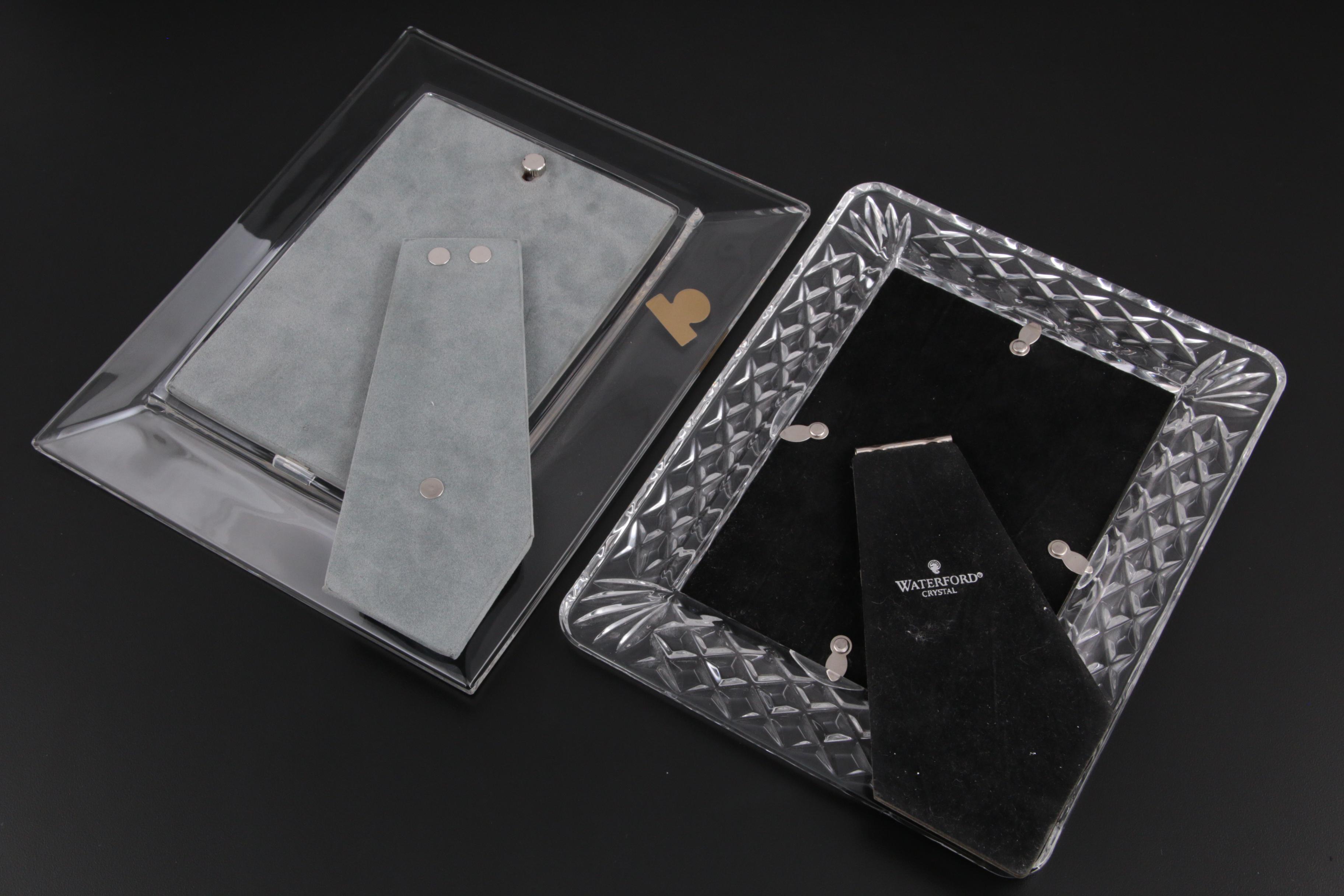 Waterford Crystal "Lismore" Picture Frame with Oneida "Quadro" Crystal Frame