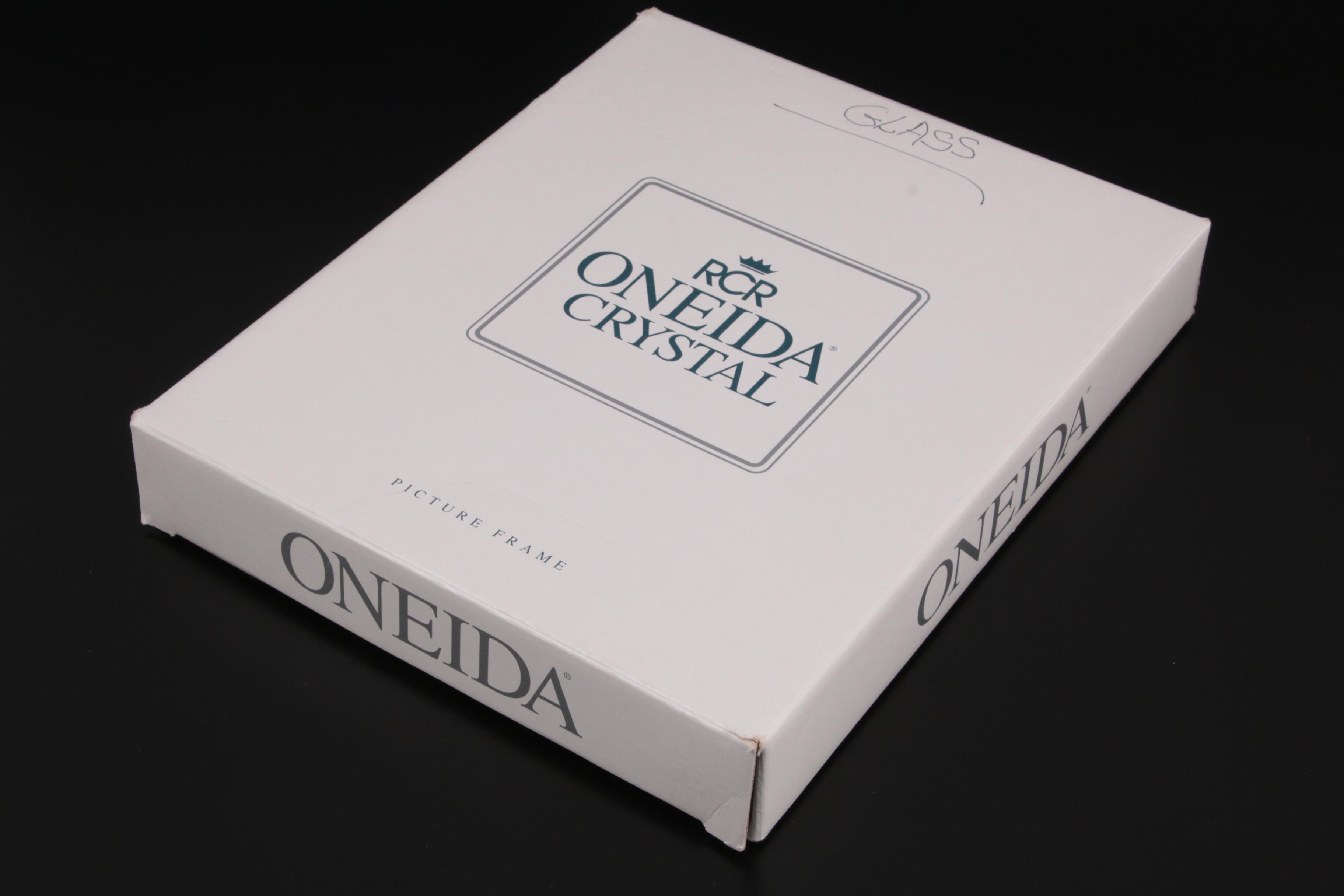 Waterford Crystal "Lismore" Picture Frame with Oneida "Quadro" Crystal Frame