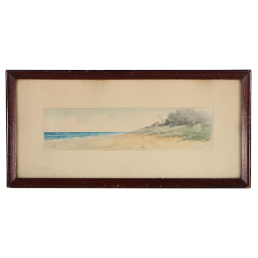 Coastal Landscape Watercolor Painting