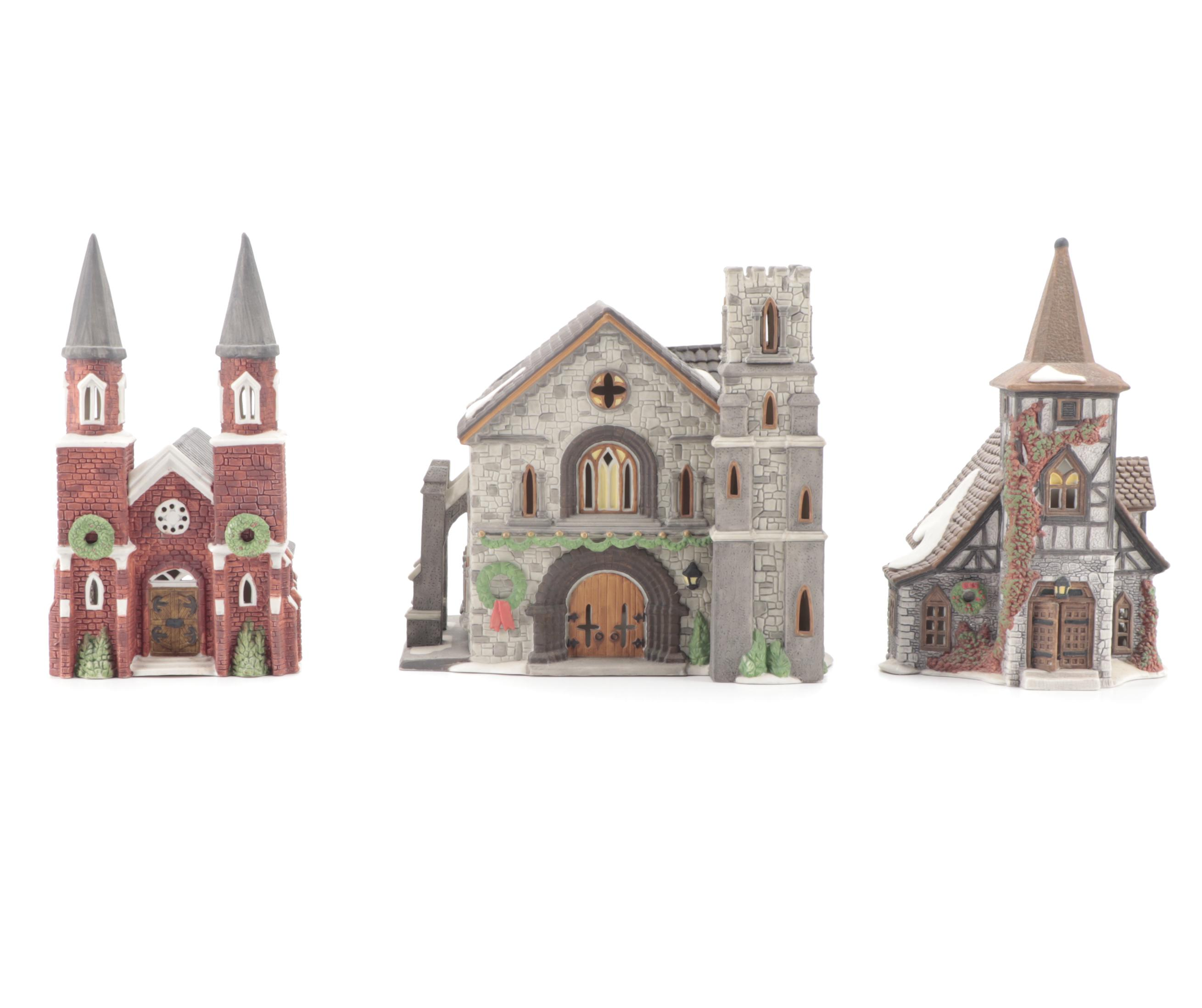 Department 56, Dickens Series "Abbey" and Other Porcelain Buildings
