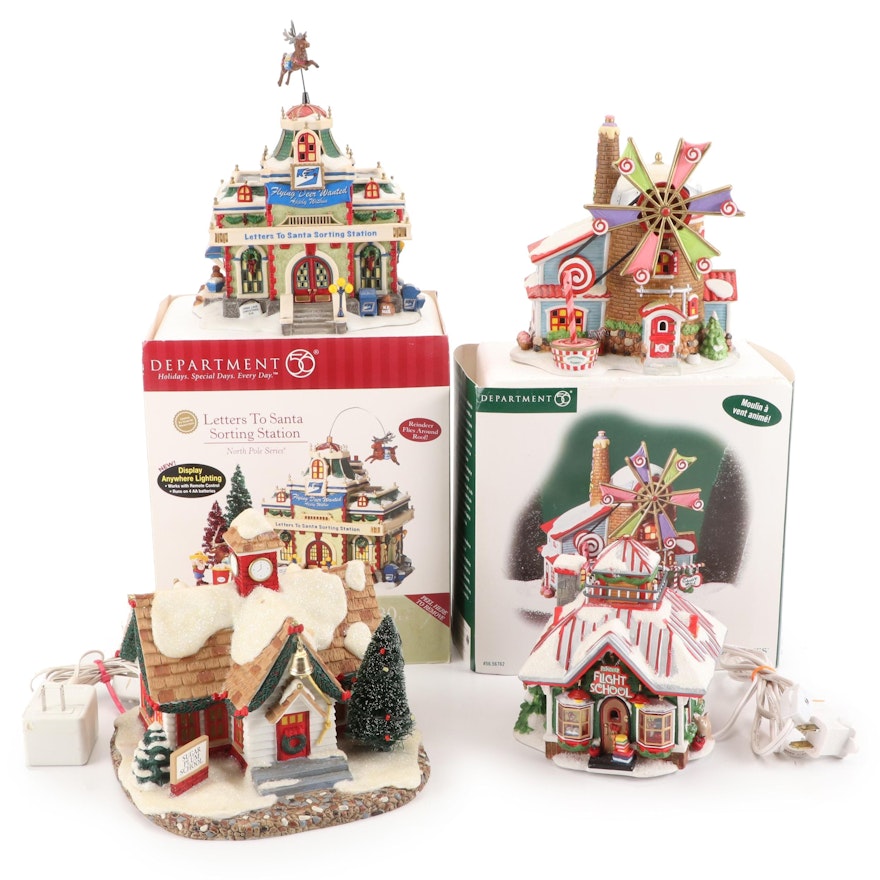 Dept. 56 "North Pole Series" and Other Porcelain Christmas Buildings