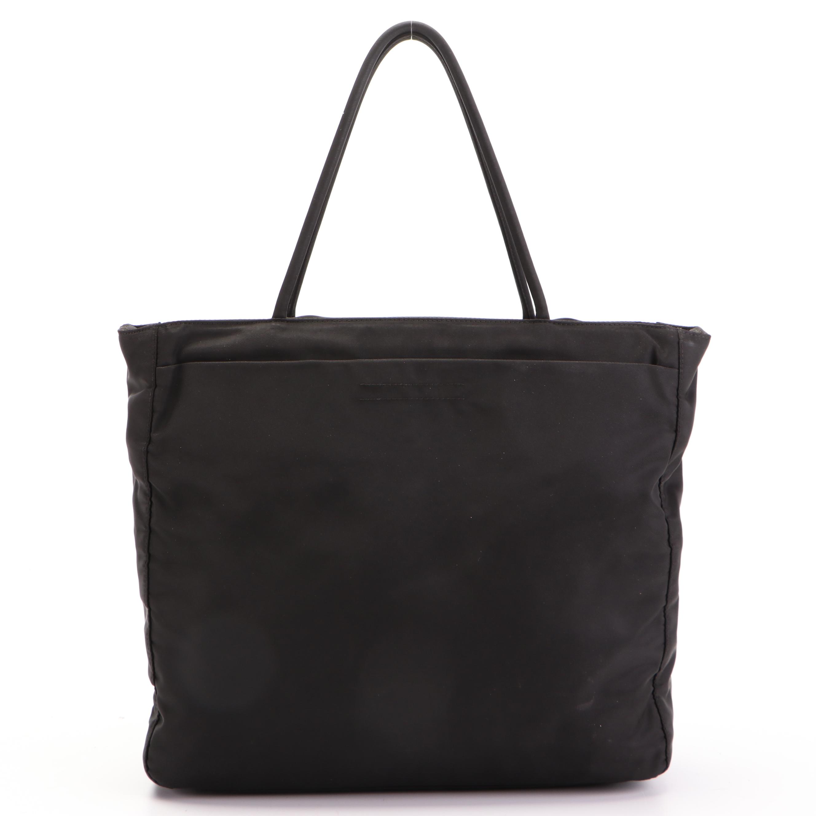 Prada Small Shopper Tote Bag in Black Nylon Tessuto