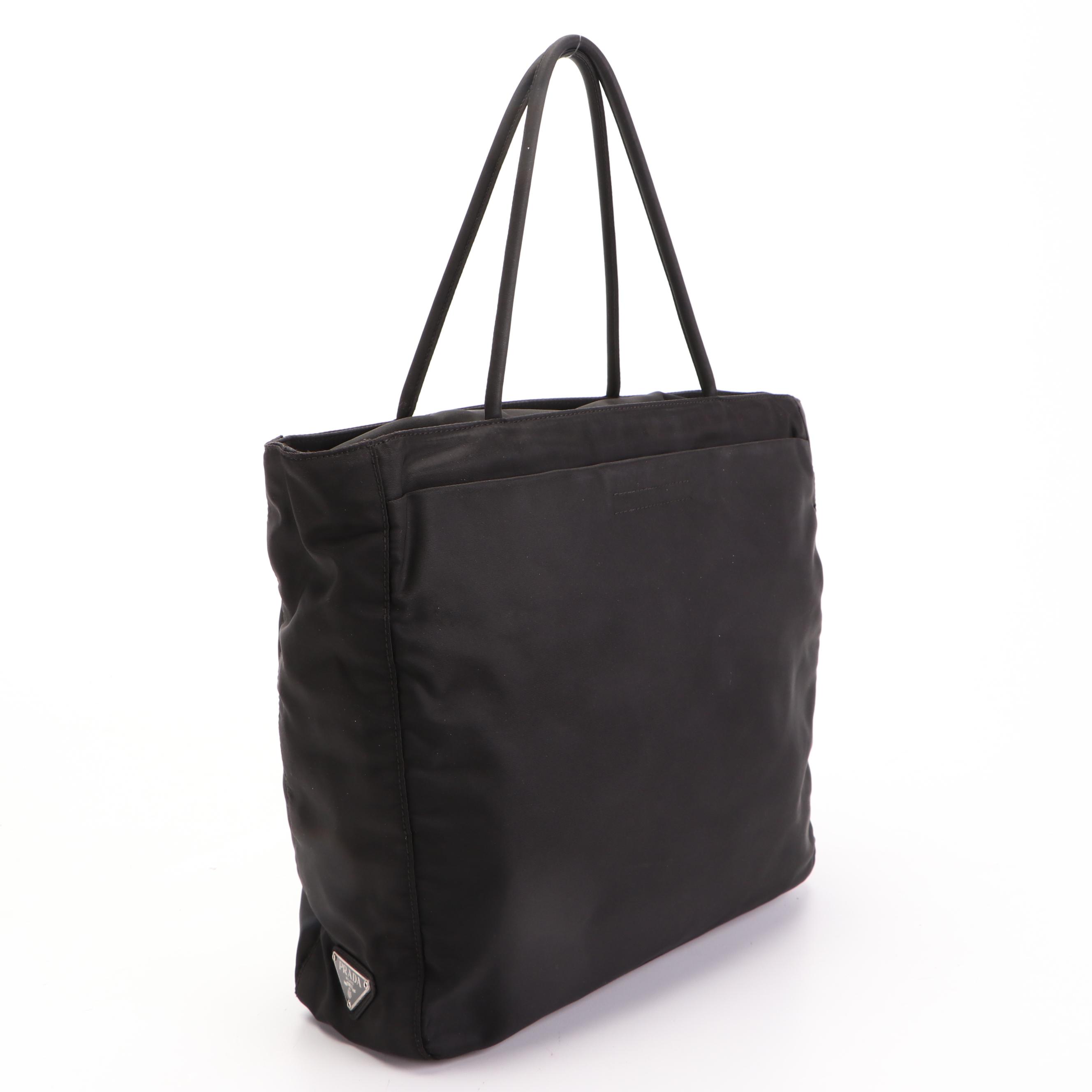Prada Small Shopper Tote Bag in Black Nylon Tessuto