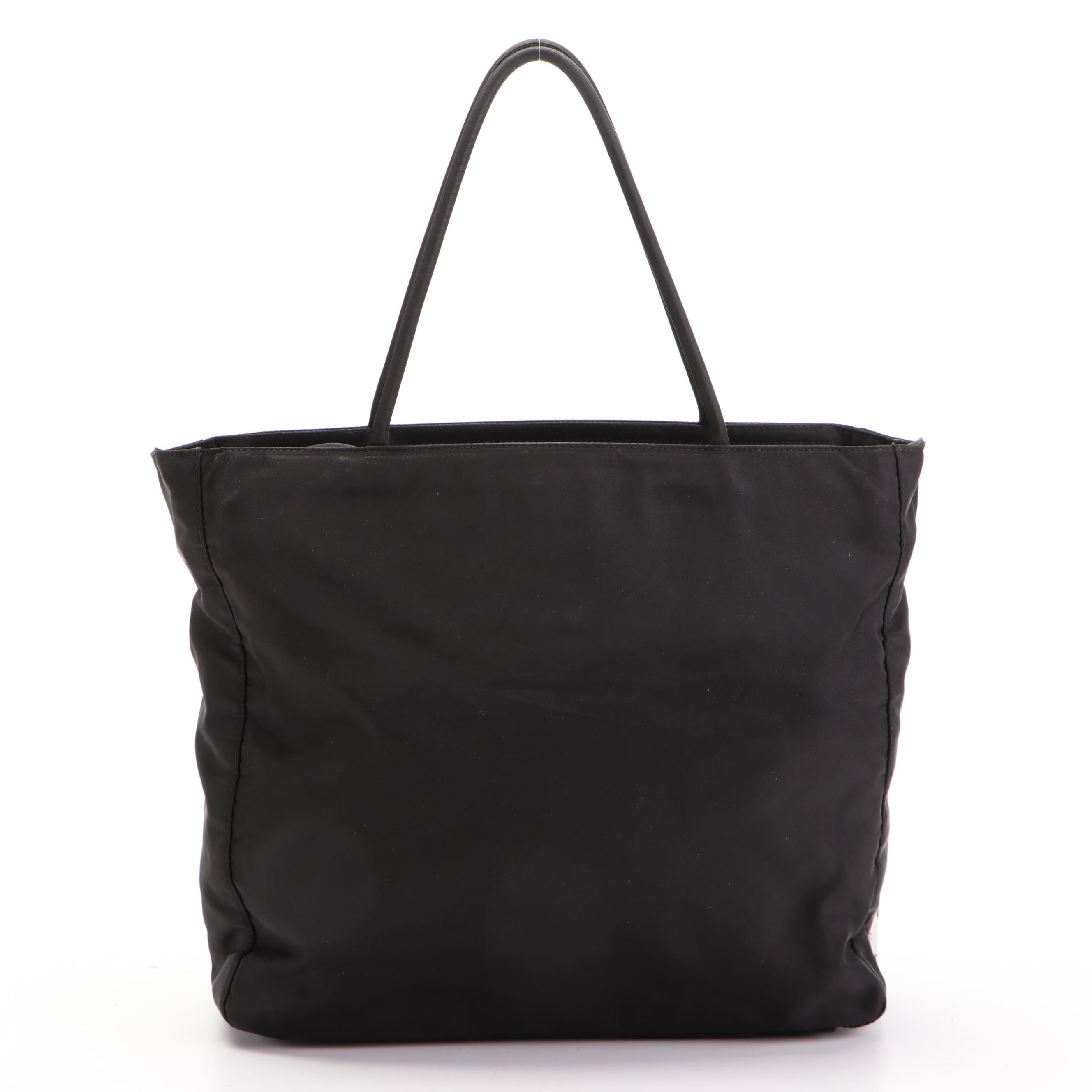 Prada Small Shopper Tote Bag in Black Nylon Tessuto