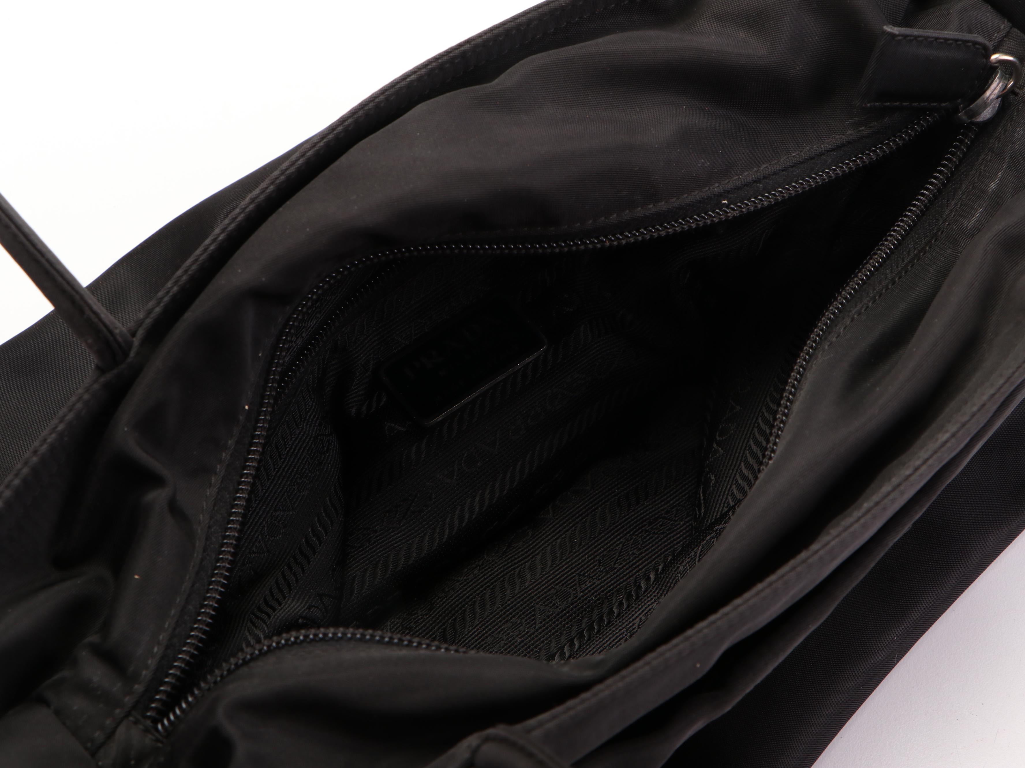 Prada Small Shopper Tote Bag in Black Nylon Tessuto