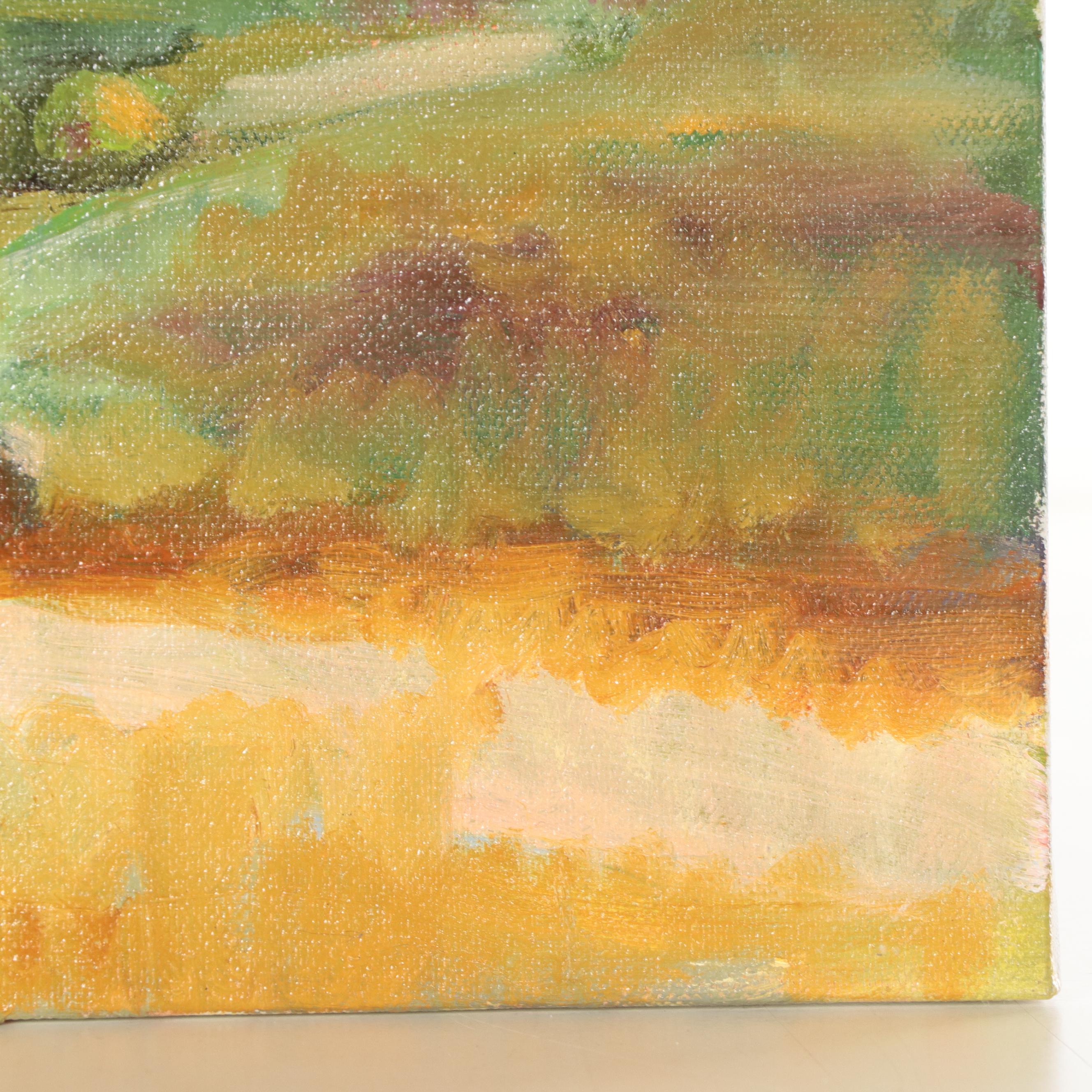 Sally Rosenbaum Oil Painting "October Lines," 21st Century