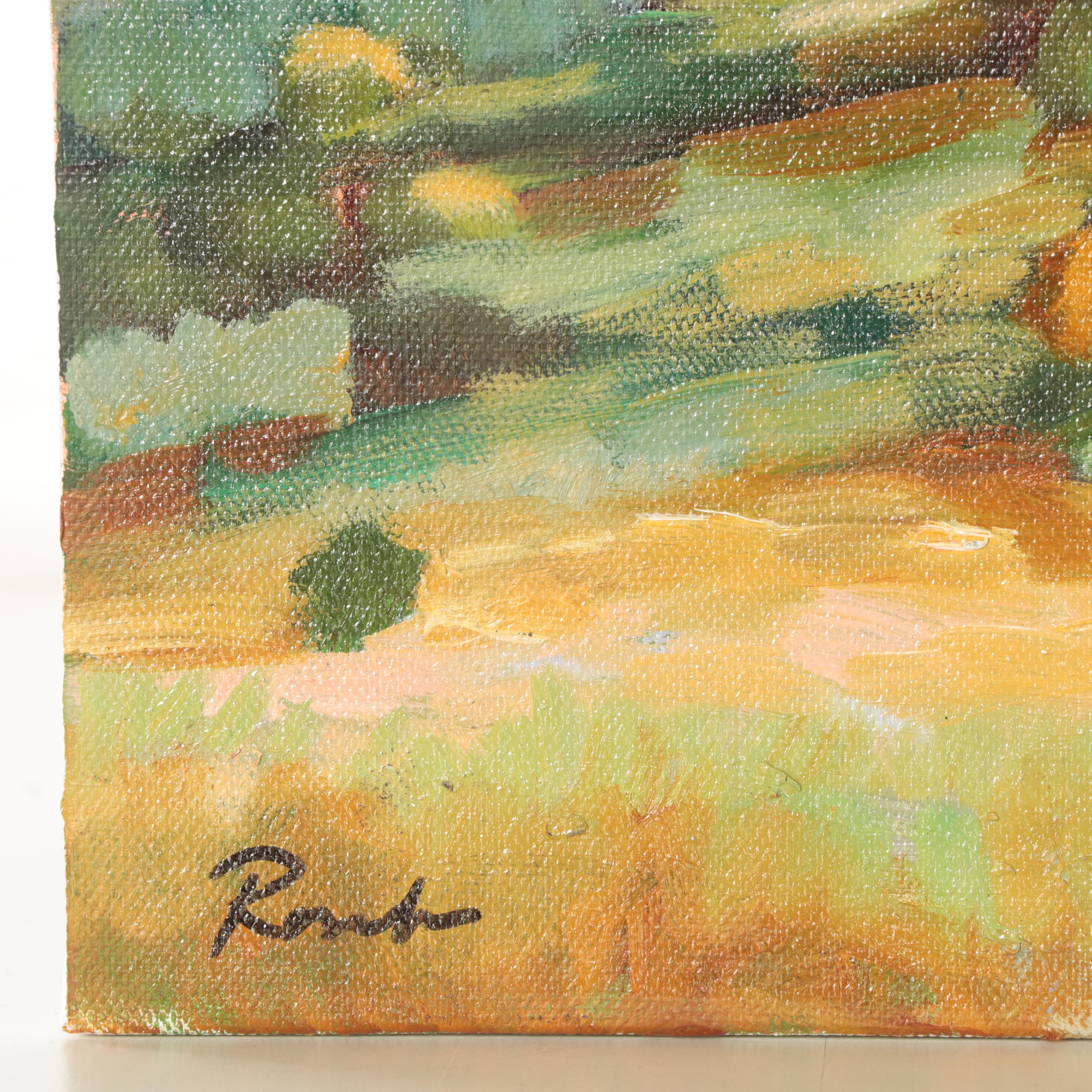 Sally Rosenbaum Oil Painting "October Lines," 21st Century