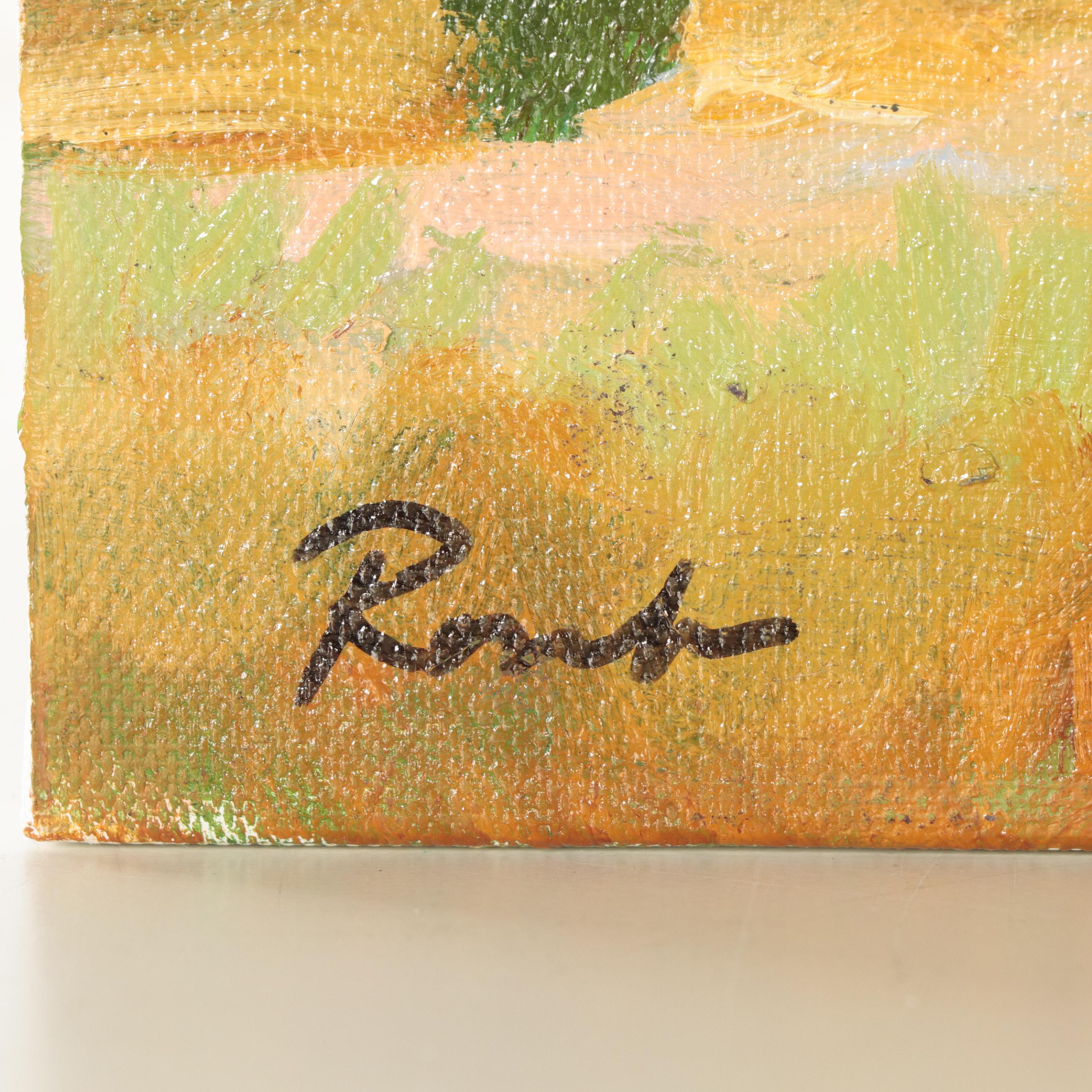 Sally Rosenbaum Oil Painting "October Lines," 21st Century