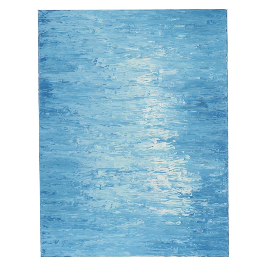 Saul Gefen Acrylic Painting "Light Over Water," 2021