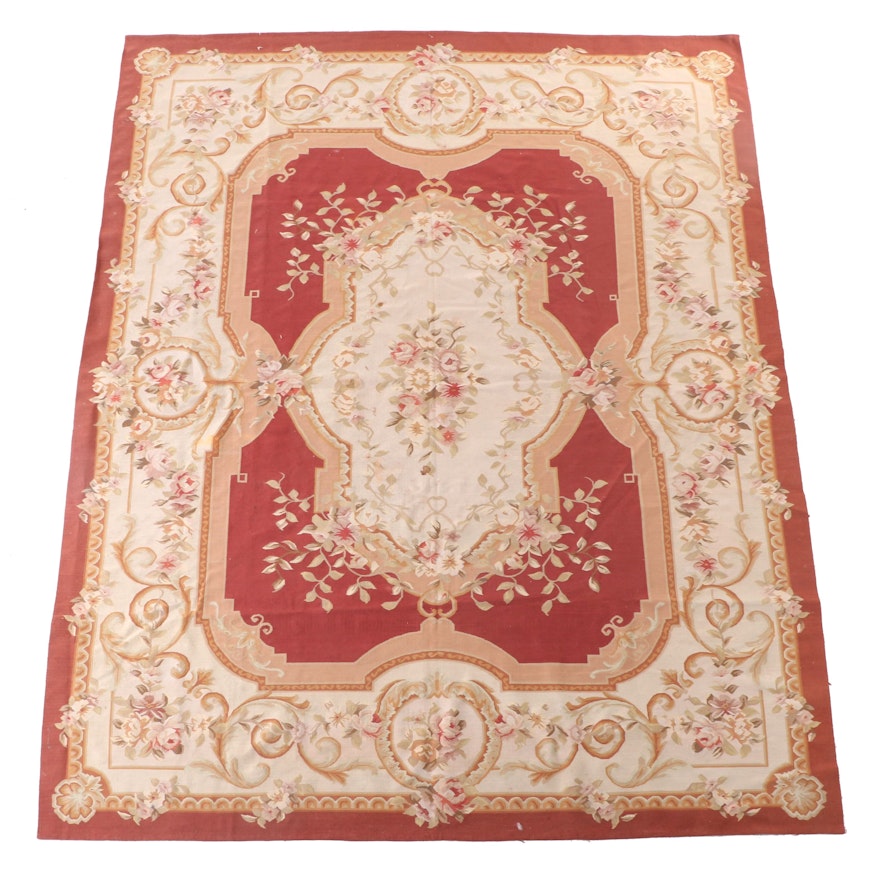 8'3 x 10' Handwoven French Aubusson Style Floral Area Rug