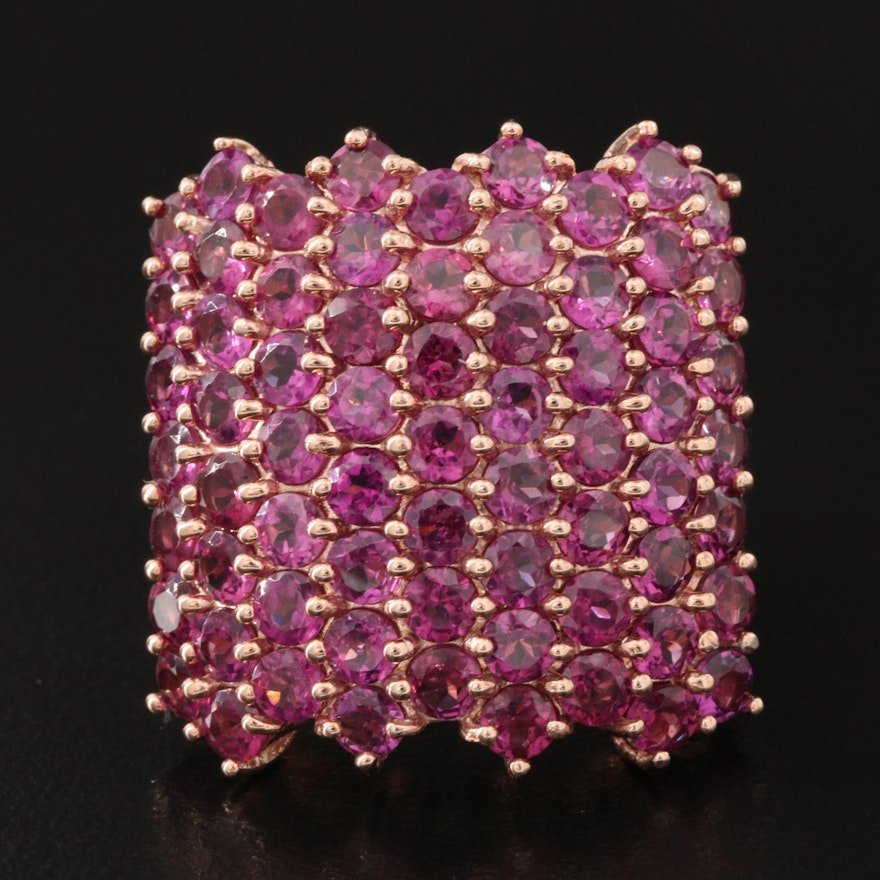 Sterling Silver Garnet Cluster Ring