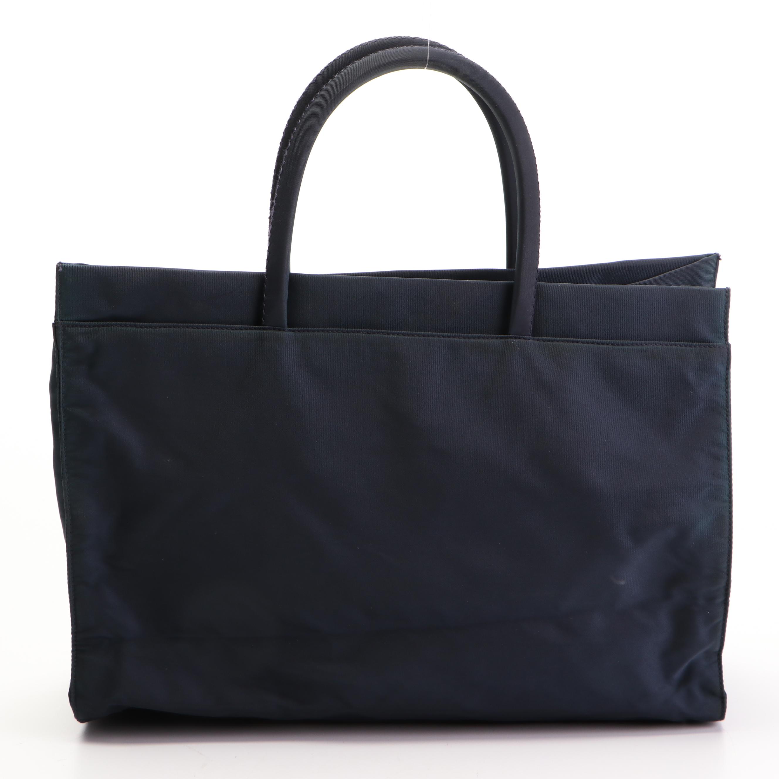 Prada Navy Nylon Tessuto Tote Bag