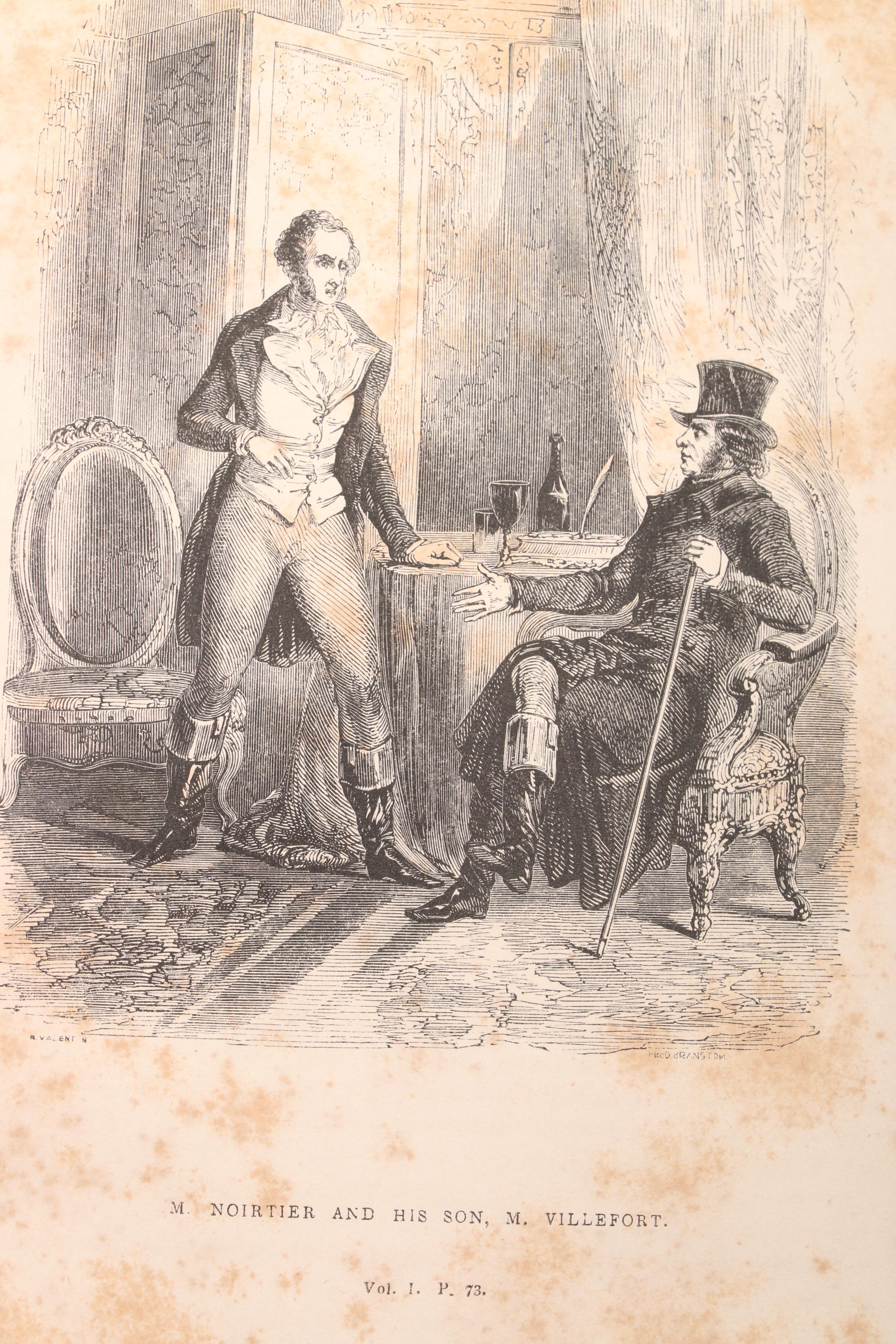 First English Edition "The Count of Monte-Cristo" Two-Volume Set by Dumas, 1846