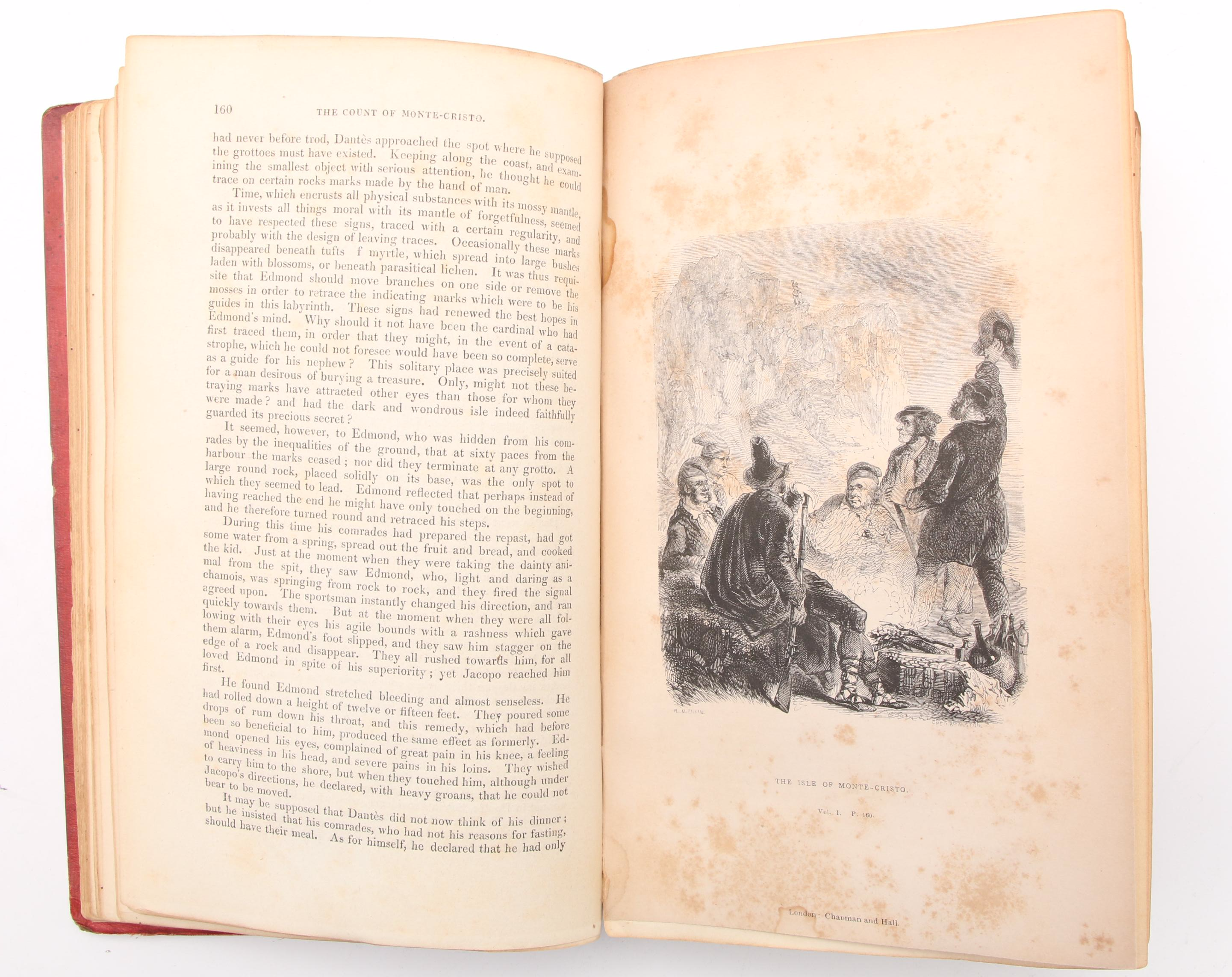 First English Edition "The Count of Monte-Cristo" Two-Volume Set by Dumas, 1846