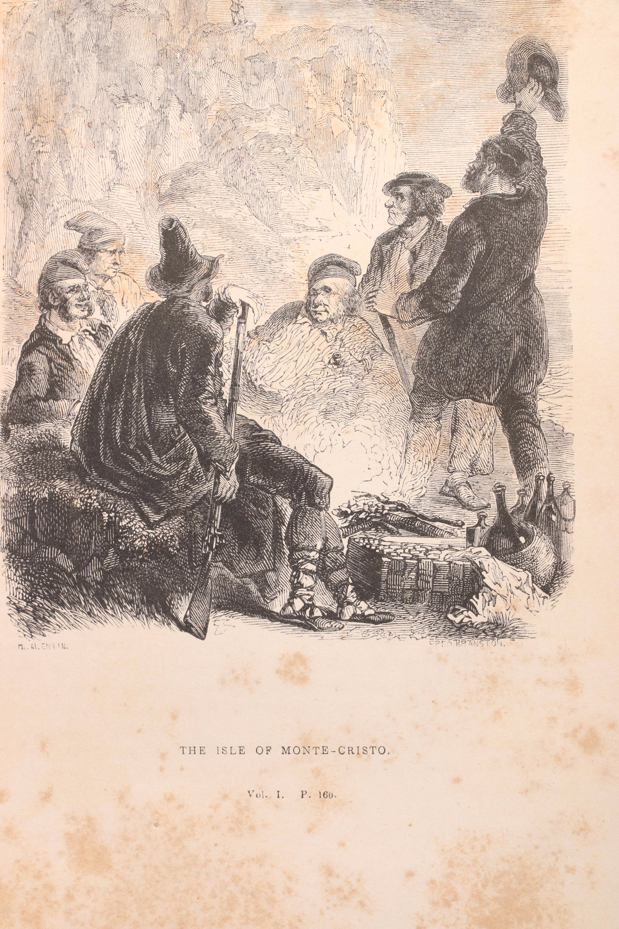 First English Edition "The Count of Monte-Cristo" Two-Volume Set by Dumas, 1846