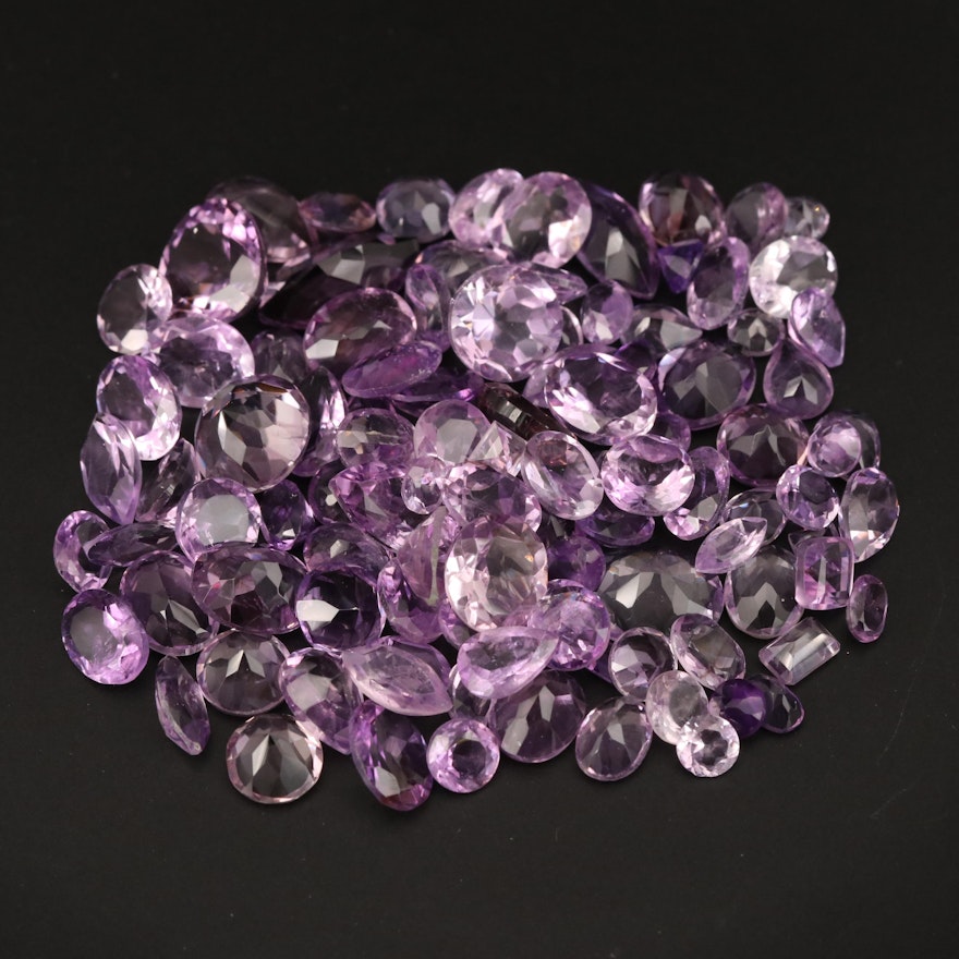 Loose 147.74 CTW Mixed Faceted Amethyst