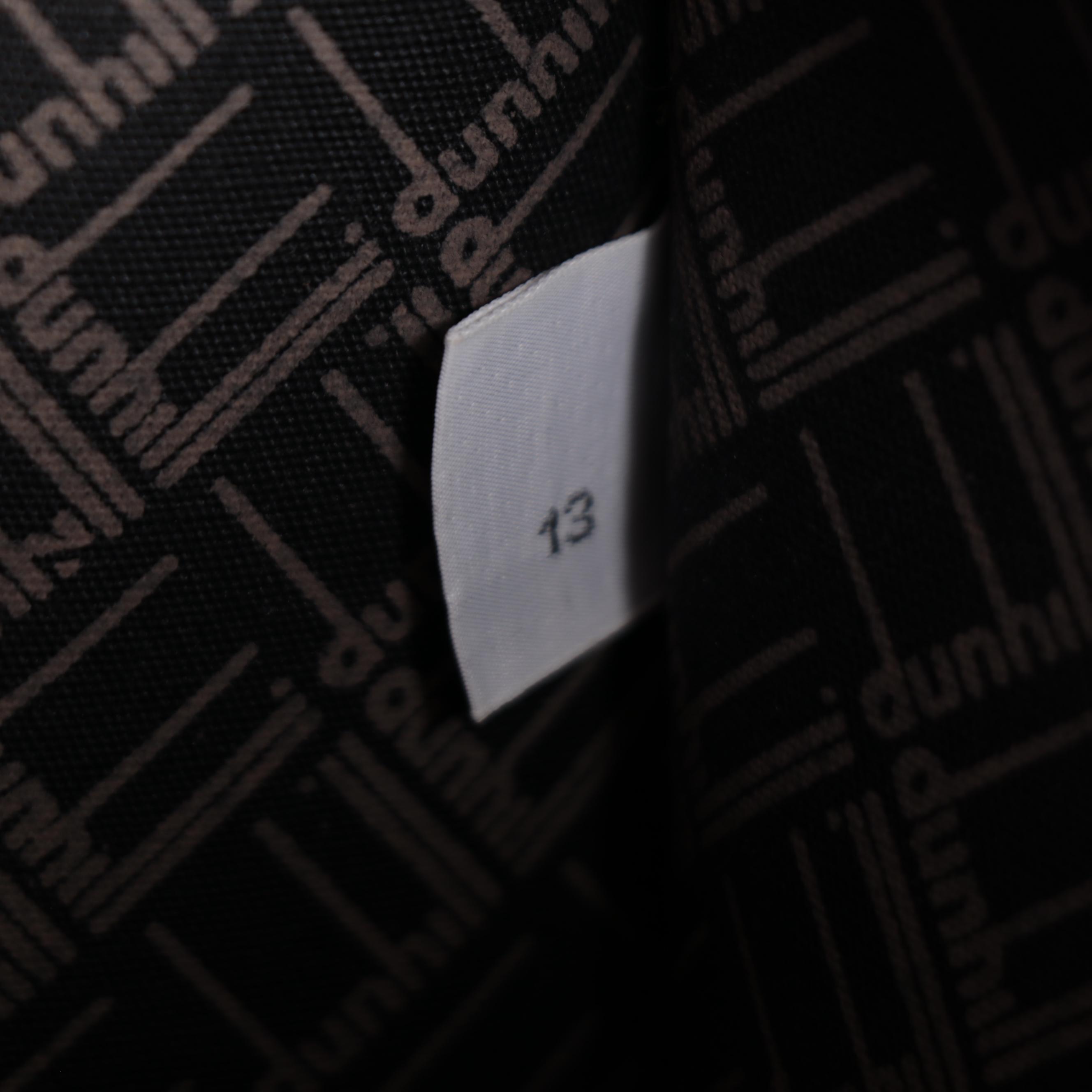 Dunhill Tall Travel Bag in in Herringbone Coated Canvas and Brown Leather