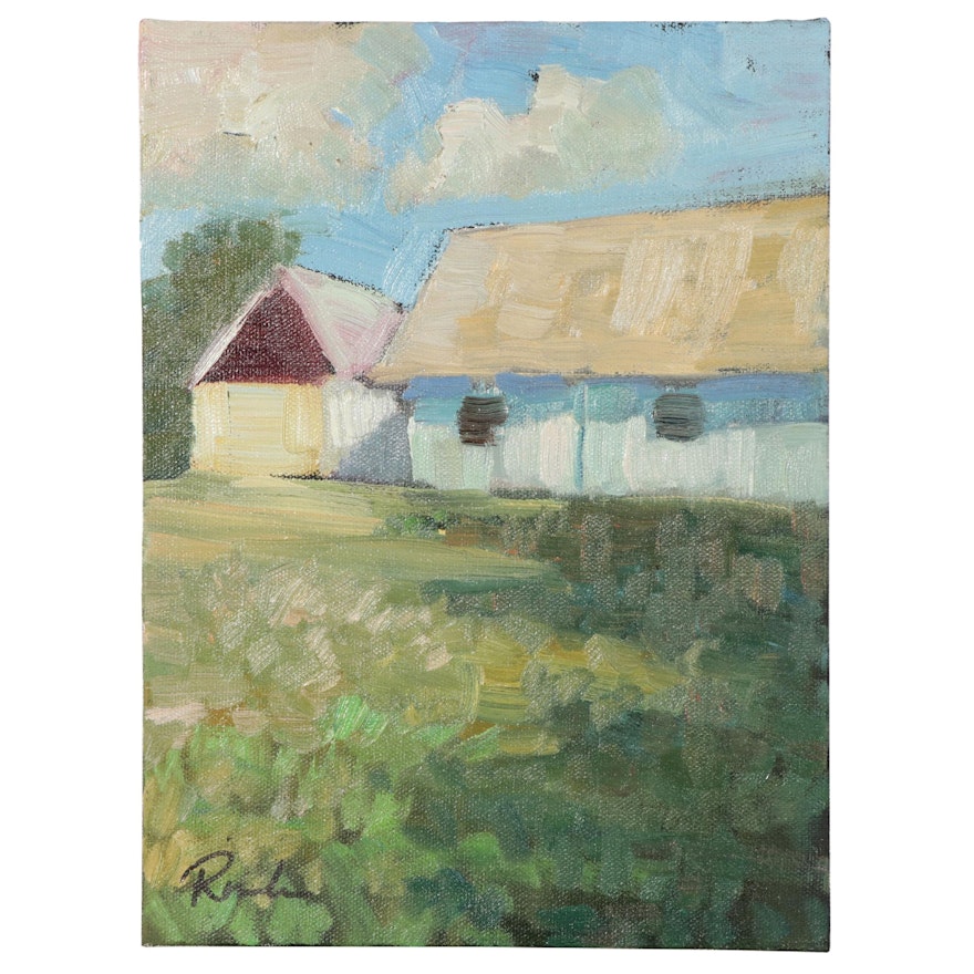 Sally Rosenbaum Landscape Oil Painting "The Old Farm Place"