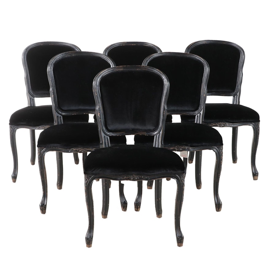 Four Hands "Orleans" Louis XV Style Ebonized Side Chairs