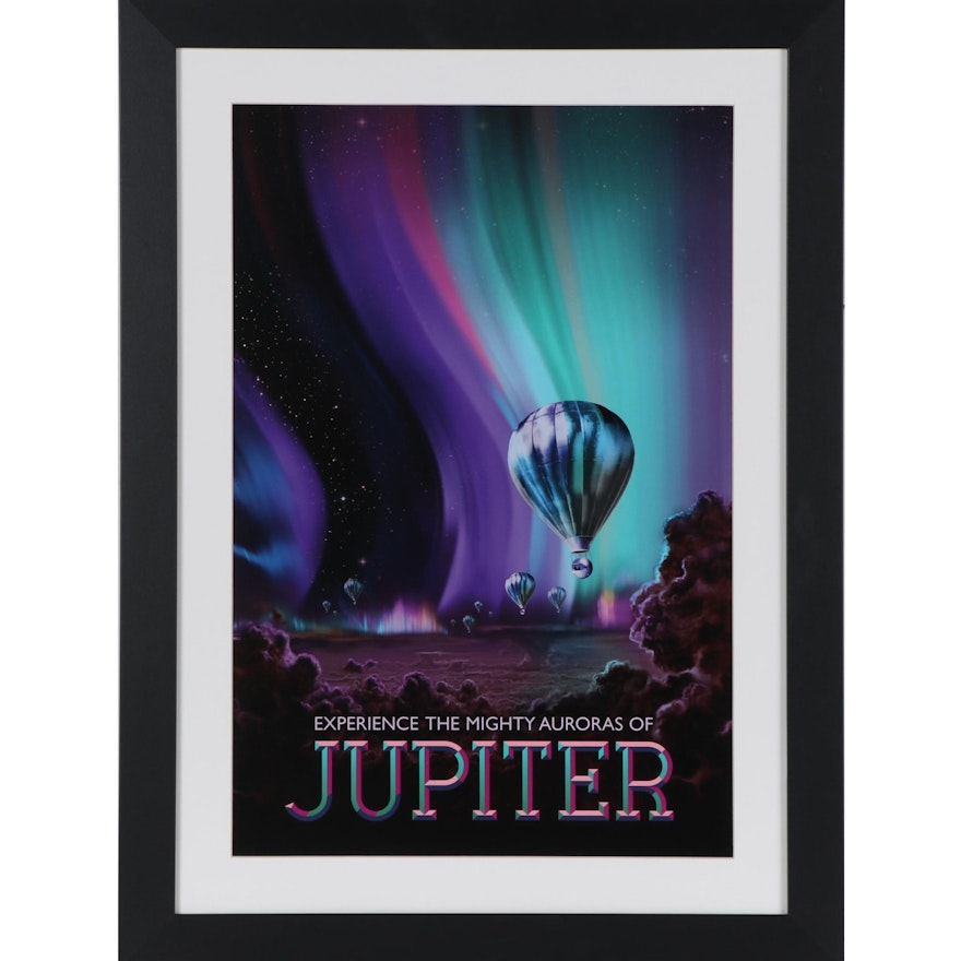 Space Travel Giclée "Experience the Mighty Auroras of Jupiter," 21st Century