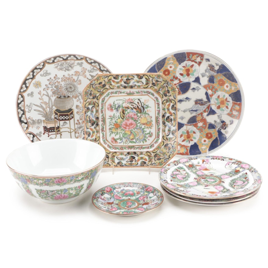 Chinese Famille Rose and Japanese Style Decorative Porcelain Dishes