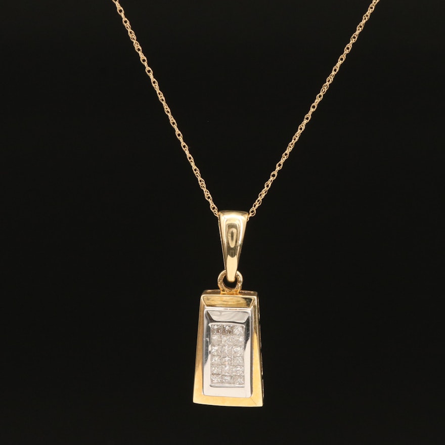 14K 0.45 Diamond Pendant Necklace