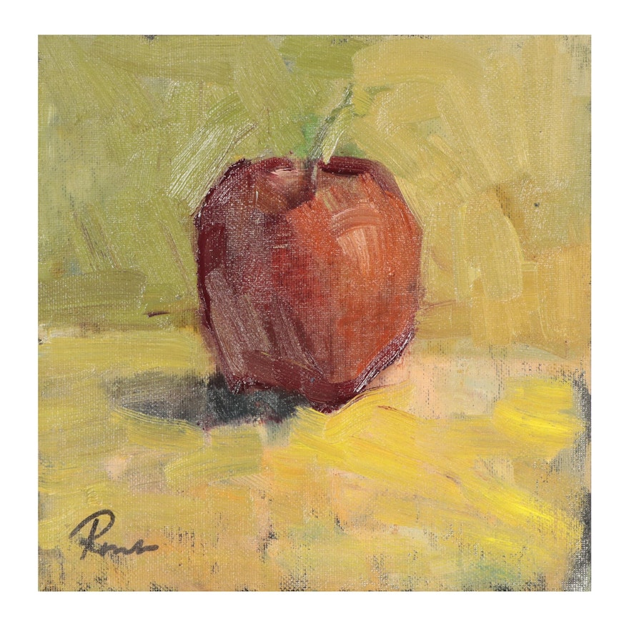 Sally Rosenbaum Oil Painting "Apple a Day," 21st Century