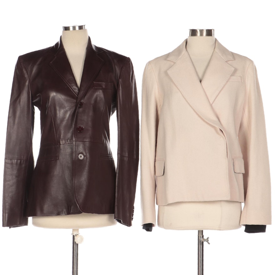 Ralph Lauren Black Label Brown Leather Blazer and Marc Jacobs Tweed Jacket