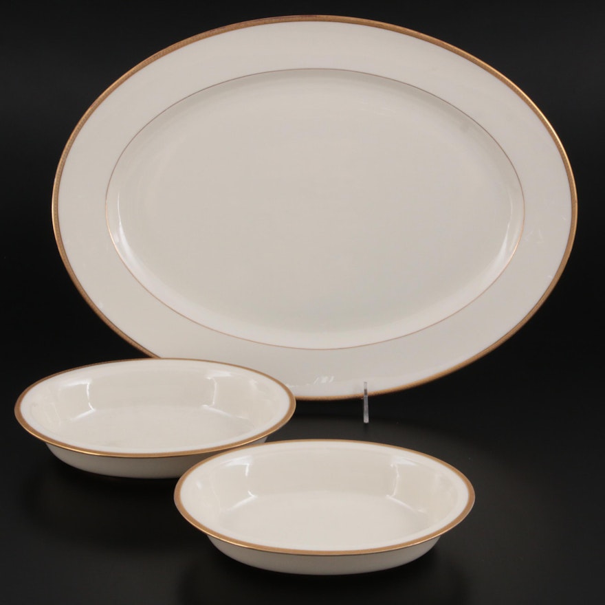 Lenox for Tiffany & Co. "Lowell" Porcelain Vegetable Bowls and Serving Platter