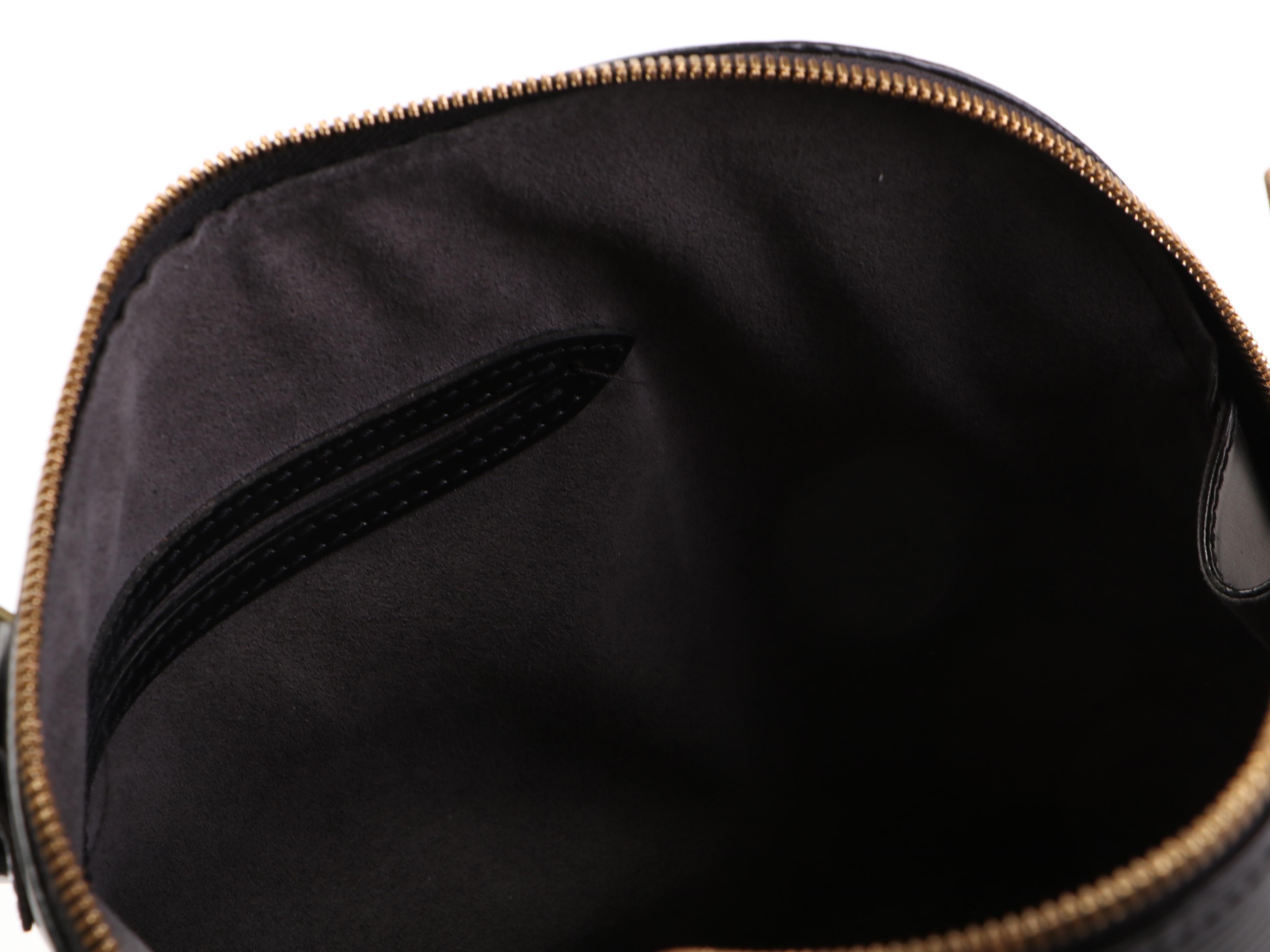 Louis Vuitton Alma PM Satchel in Black Epi and Smooth Leather