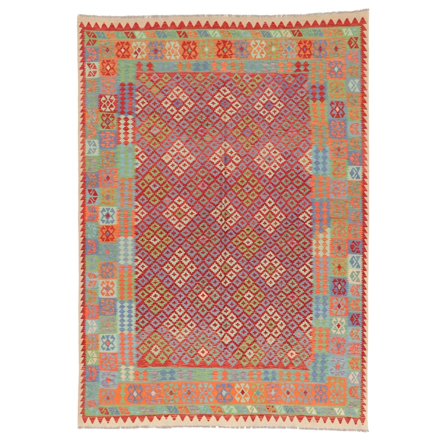 7' x 10'1 Handwoven Afghan Kilim Area Rug