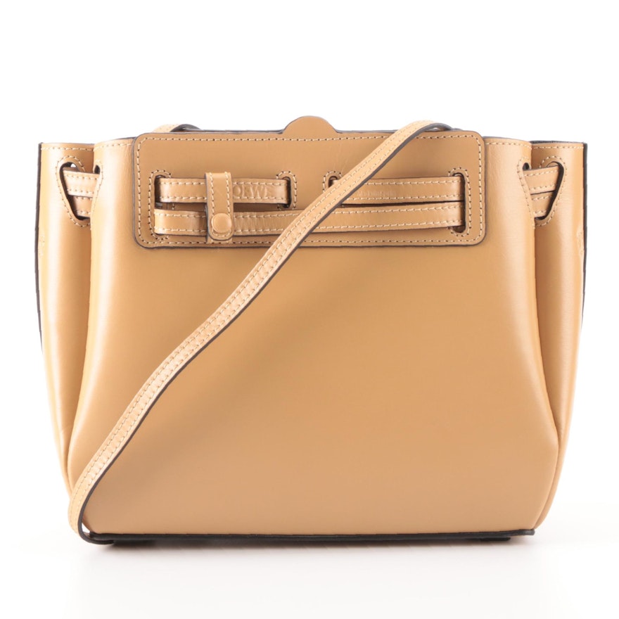 Loewe Lazo Mini Shoulder Tote Bag in Dune Leather with Detachable Strap in Box