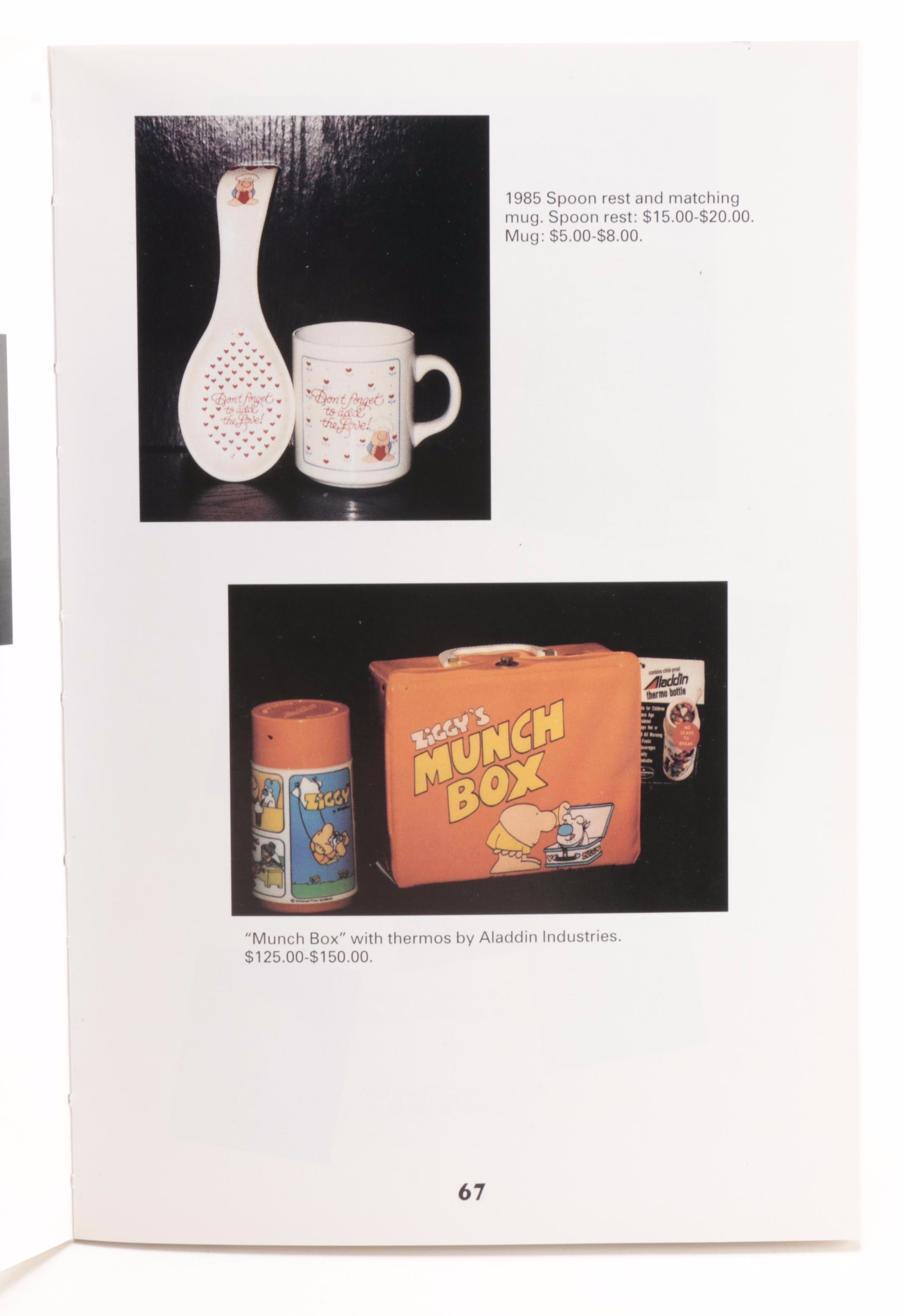 Aladdin Industries Ziggy's Munch Box with Ziggy Collectibles Price Guide Book