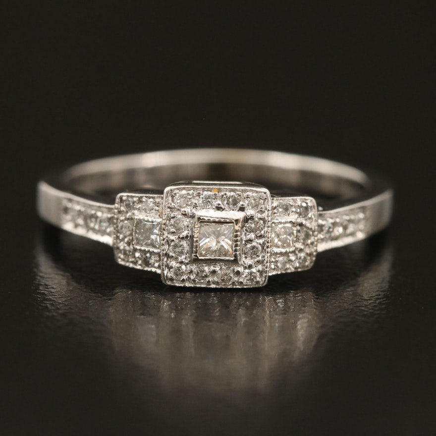 14K 0.32 CTW Diamond Ring with Milgrain Details