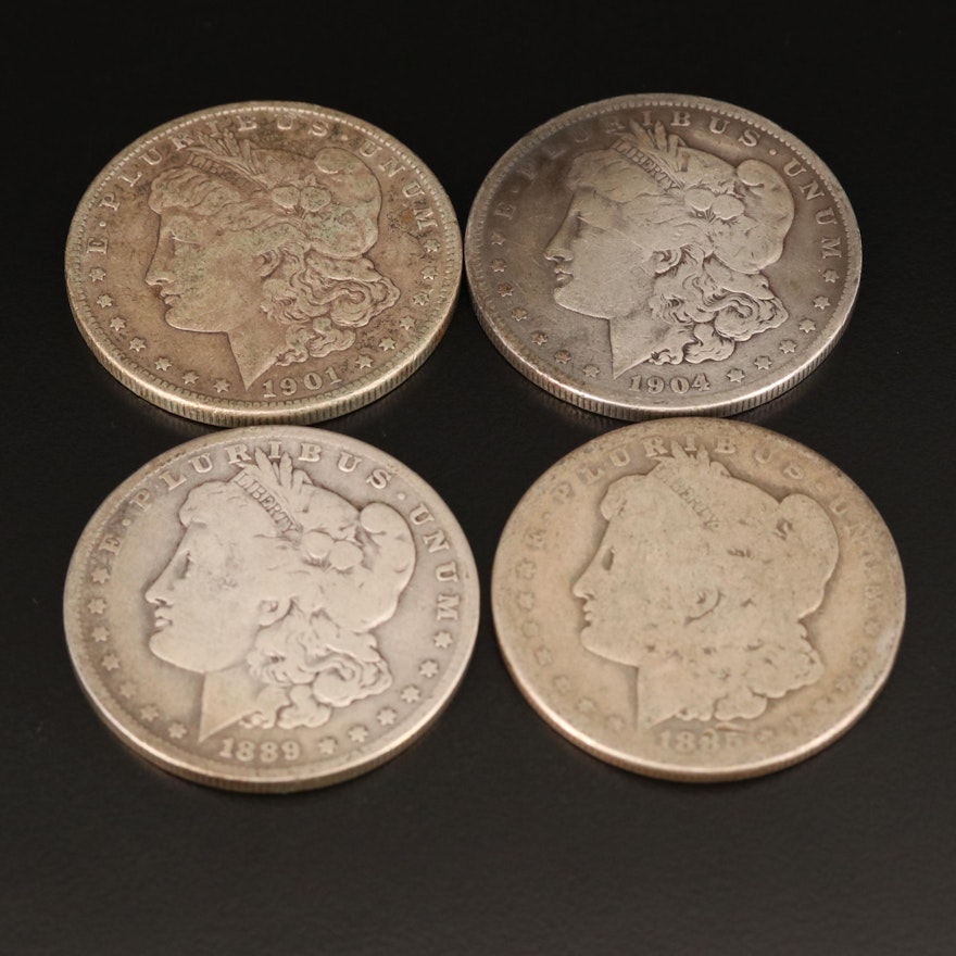 Four Morgan Silver Dollars