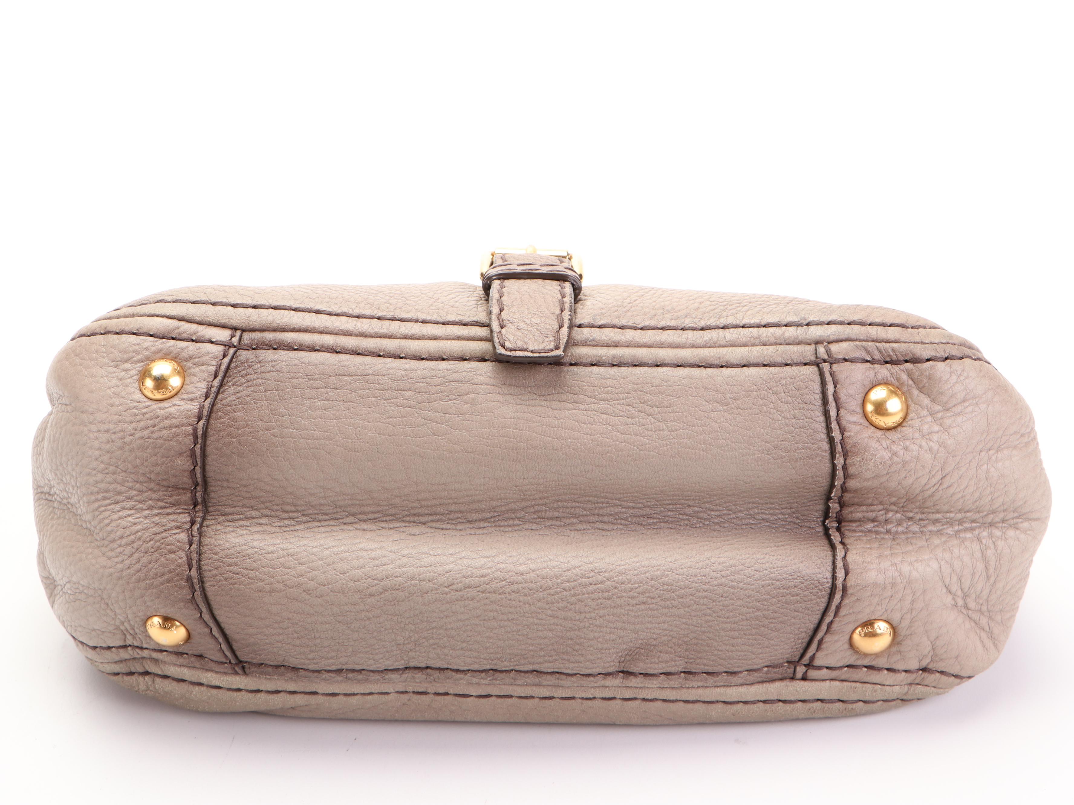 Prada Flap-Front Shoulder Bag in Deerskin Leather with Chain Strap