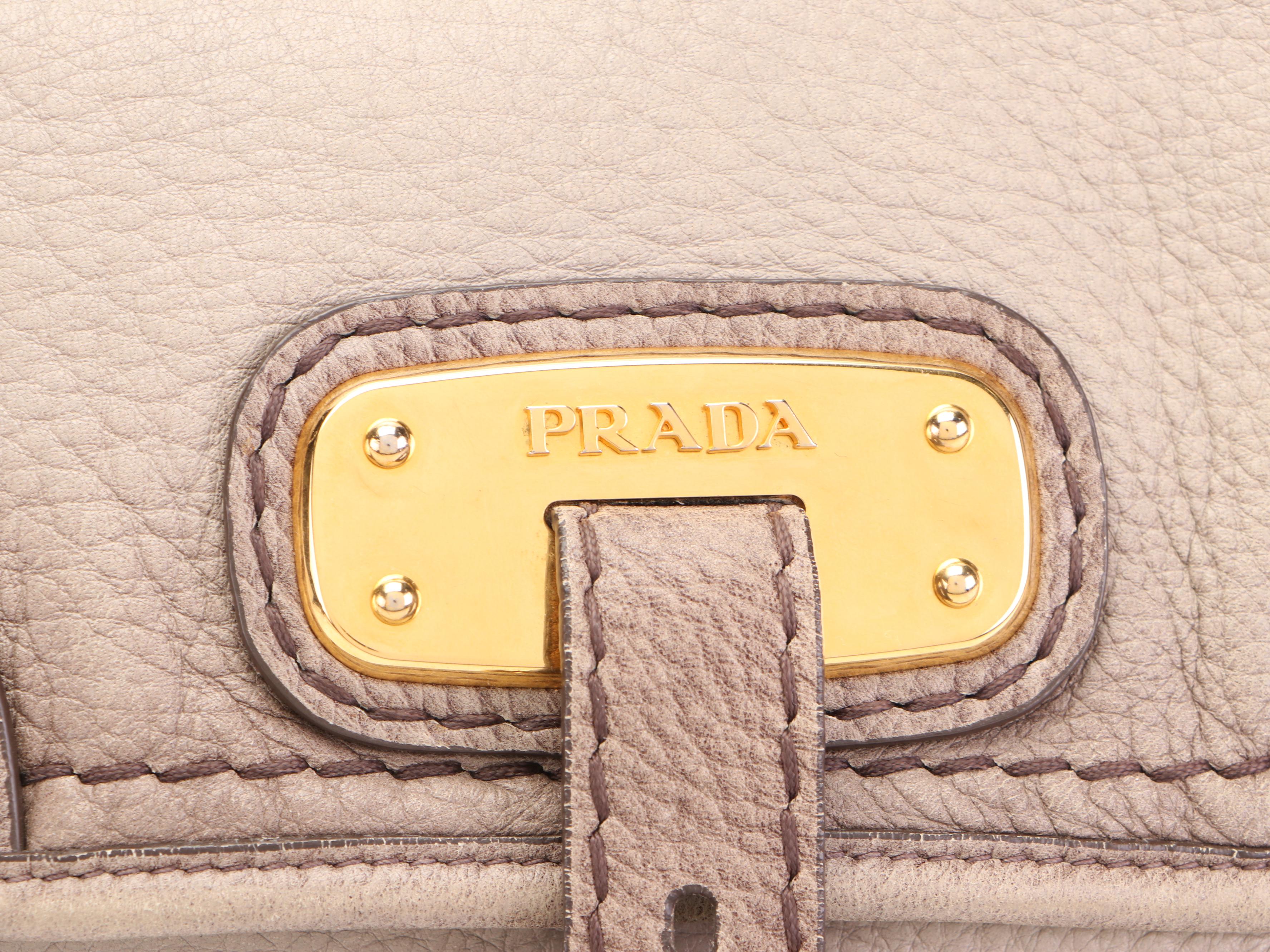 Prada Flap-Front Shoulder Bag in Deerskin Leather with Chain Strap