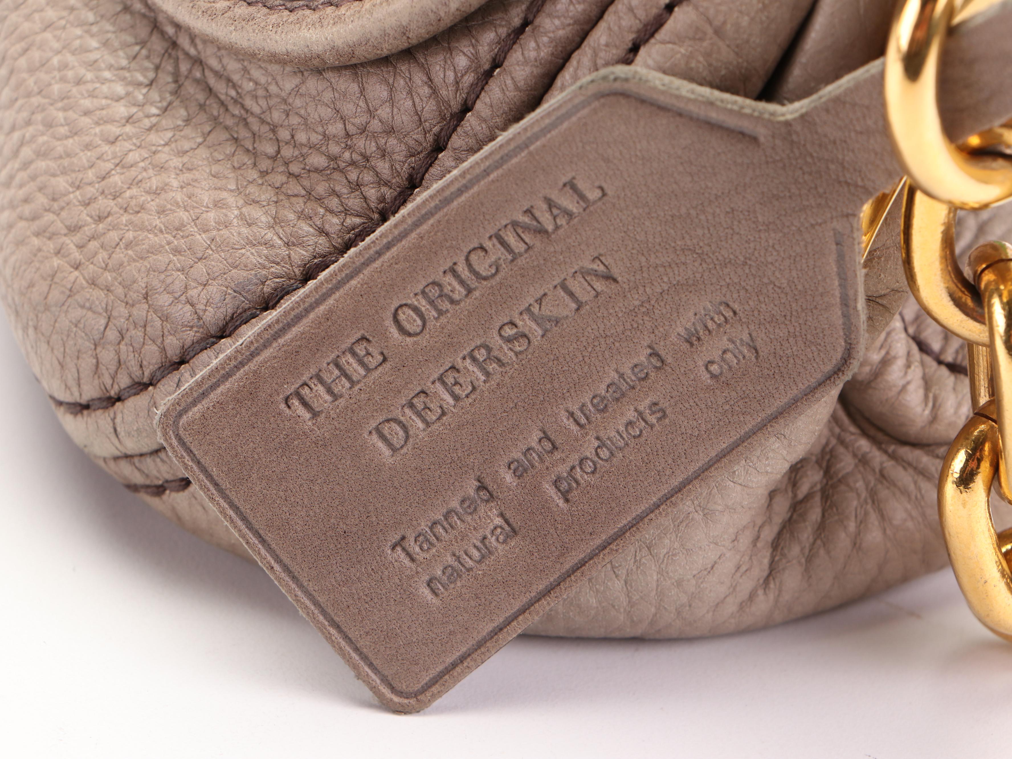 Prada Flap-Front Shoulder Bag in Deerskin Leather with Chain Strap