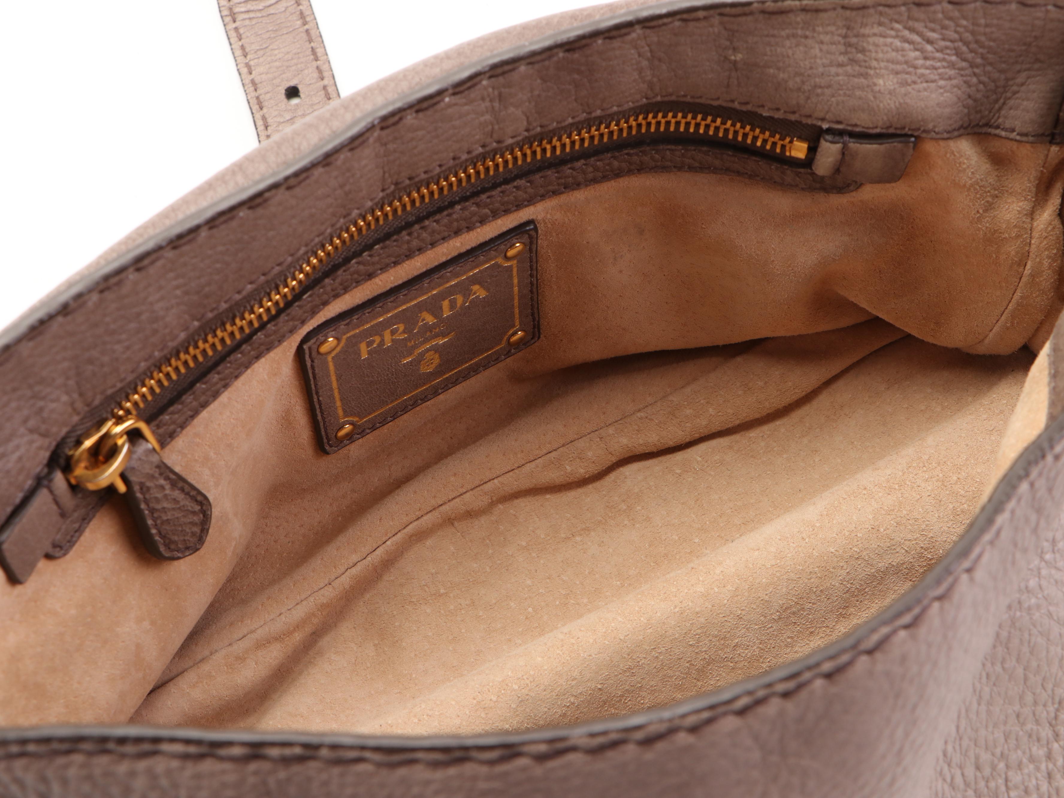 Prada Flap-Front Shoulder Bag in Deerskin Leather with Chain Strap