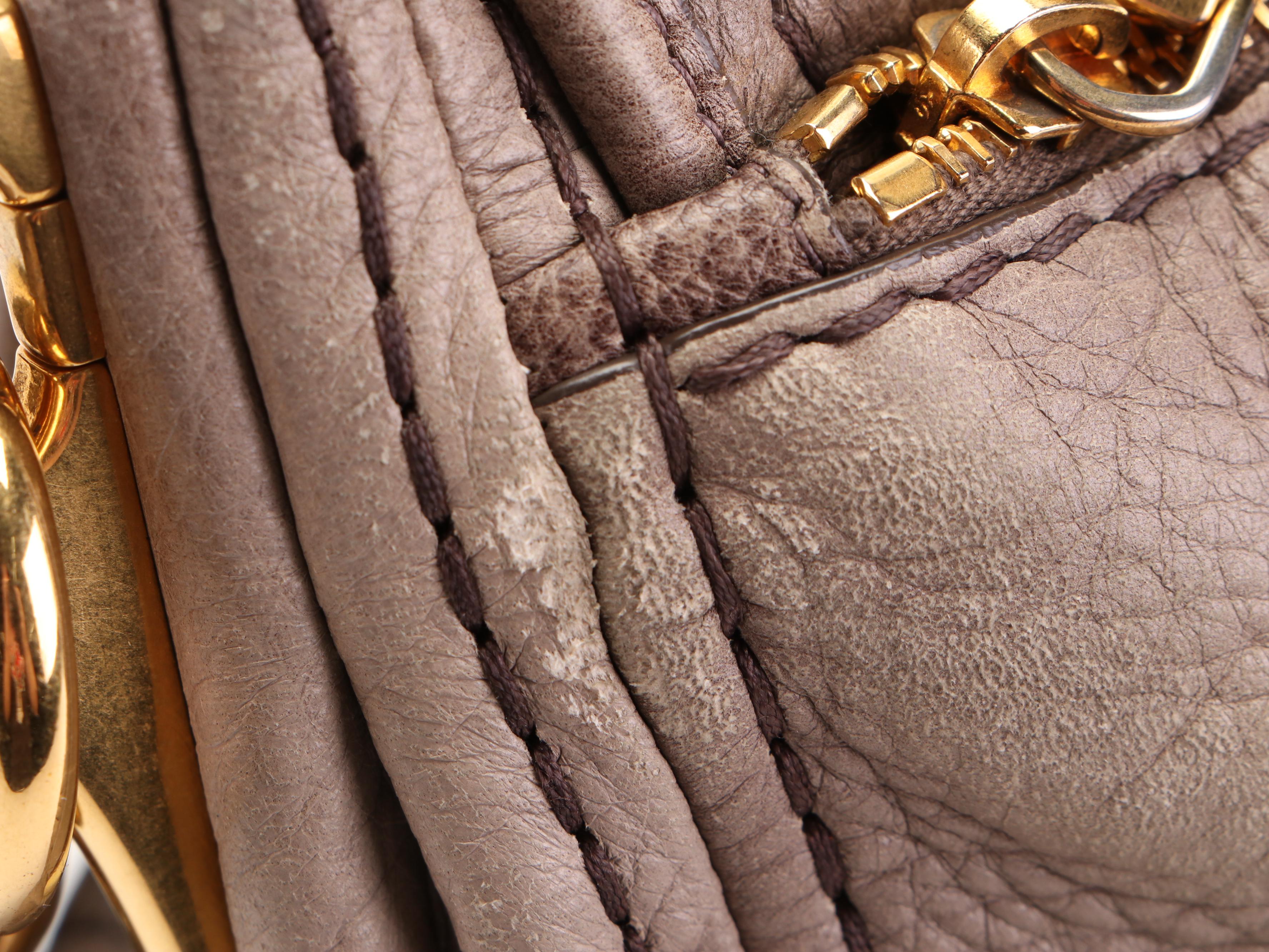 Prada Flap-Front Shoulder Bag in Deerskin Leather with Chain Strap