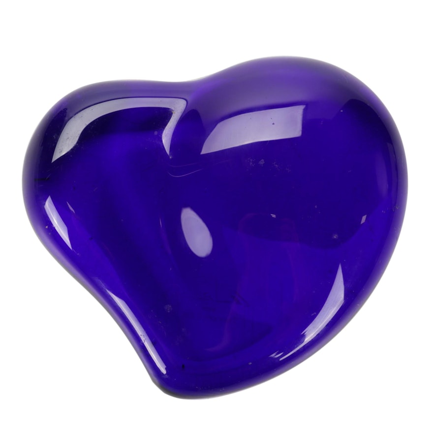 Elsa Peretti for Tiffany & Co. Cobalt Blue Heart Paperweight