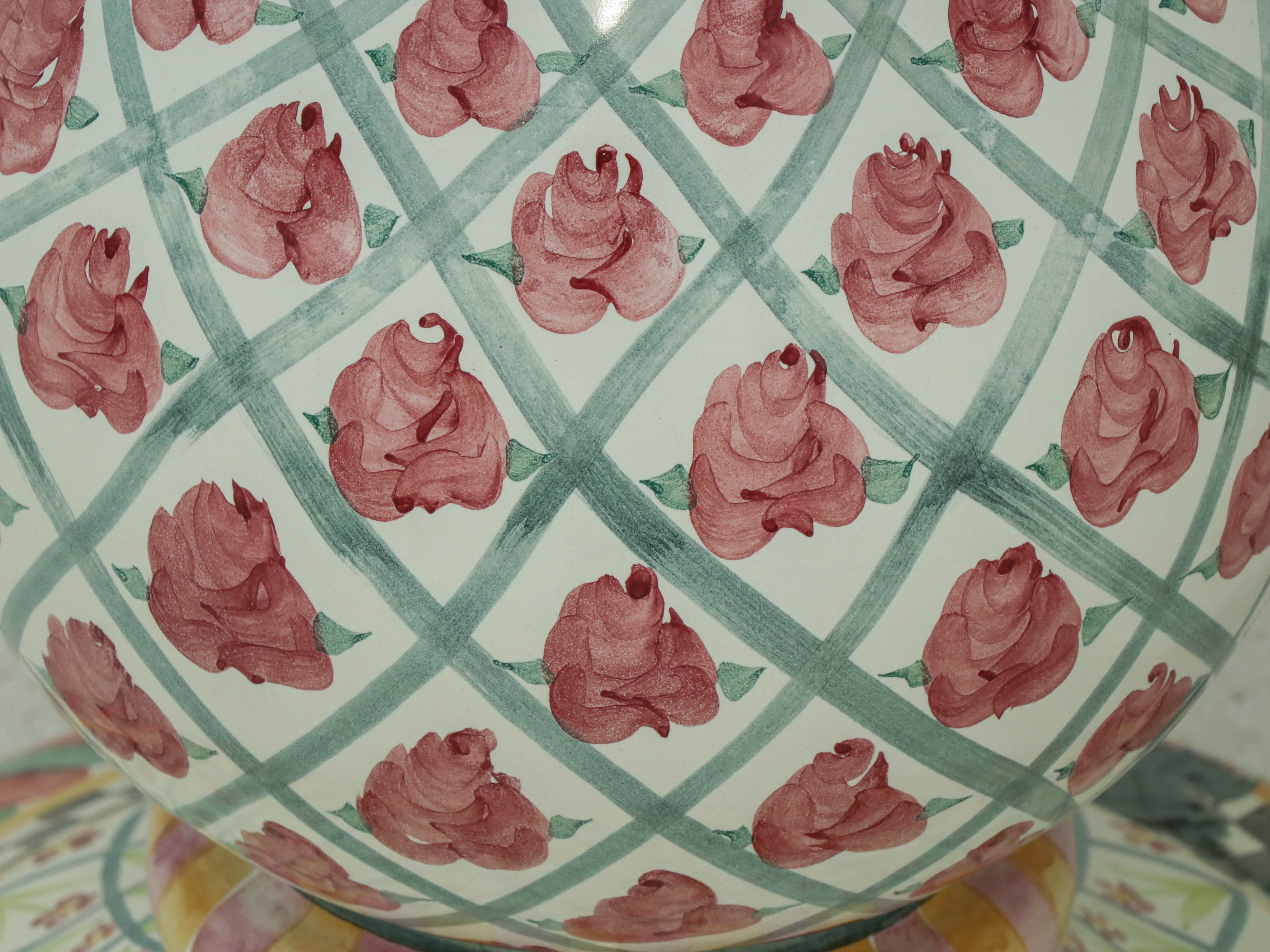 MacKenzie-Childs Terracotta Pedestal Side Table with Glass Top