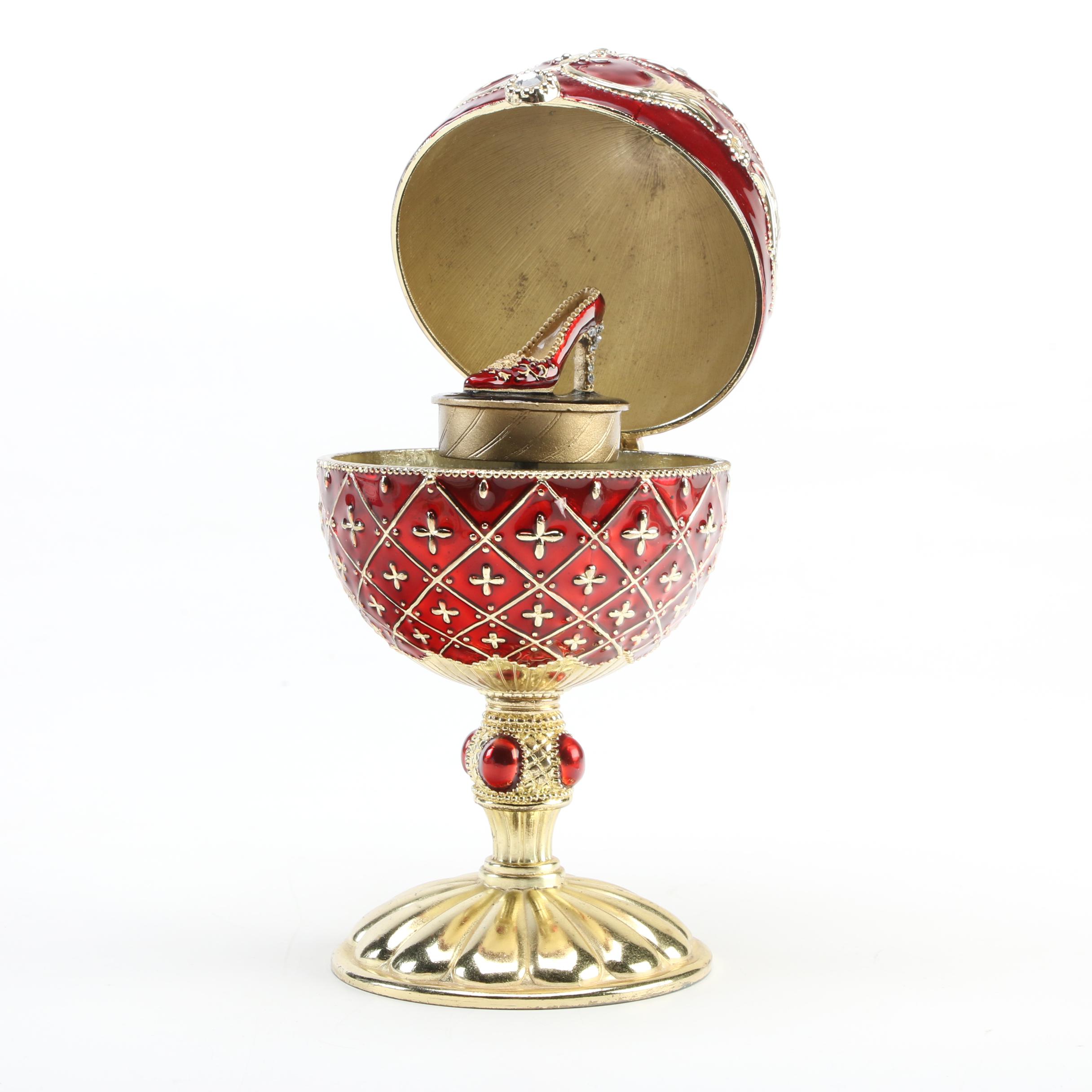 Embellished Metal Egg Music Box